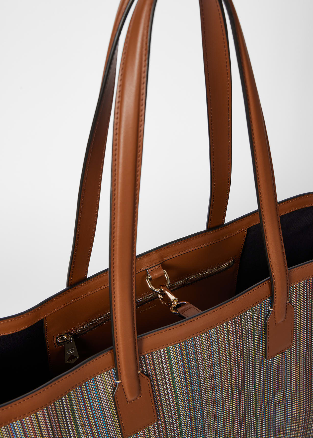 Women's 'Signature Stripe' Printed Canvas Tote Bag