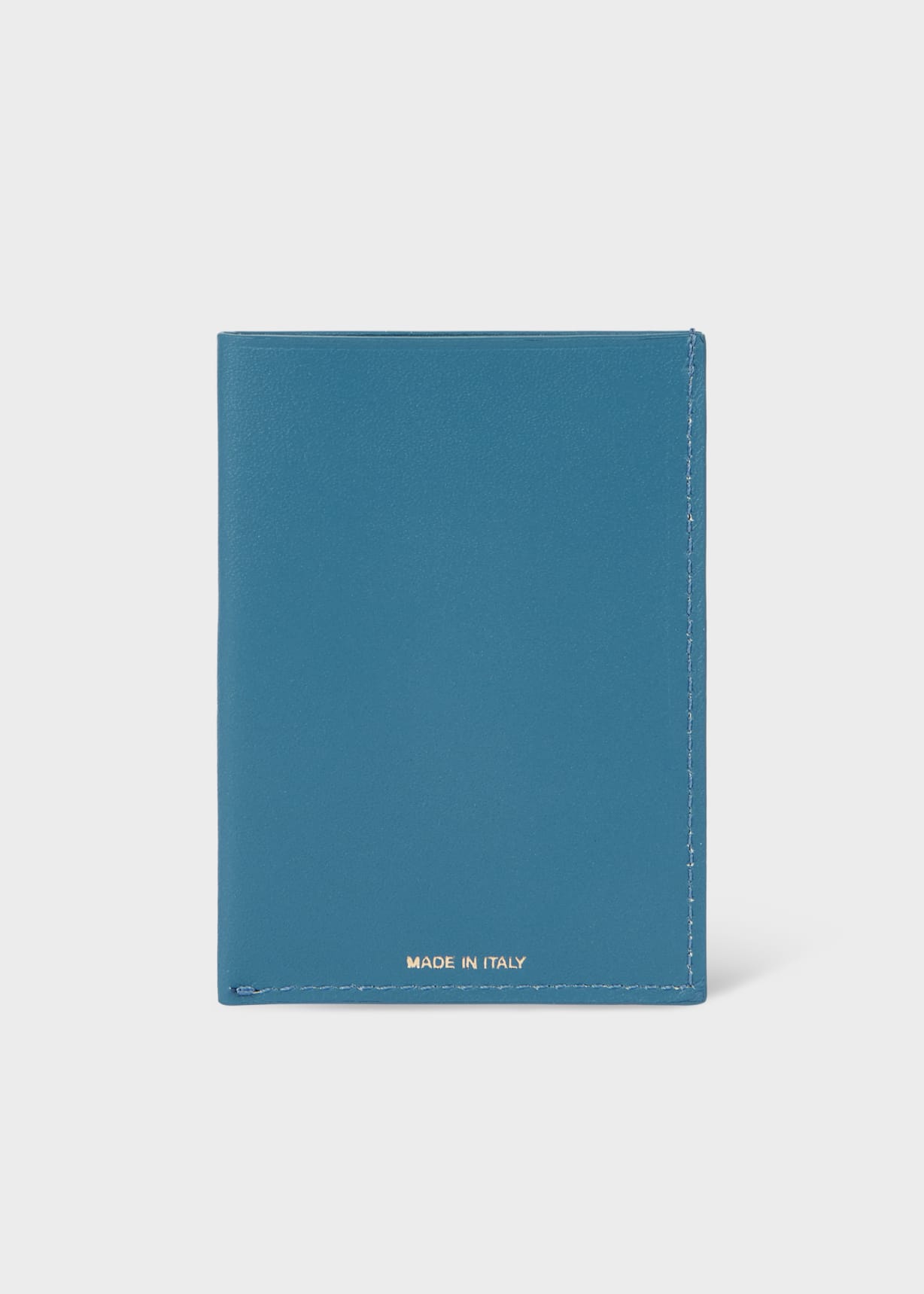 Detail View - Pale Blue Leather 'Signature Stripe' Thumb Hole Card Holder Paul Smith