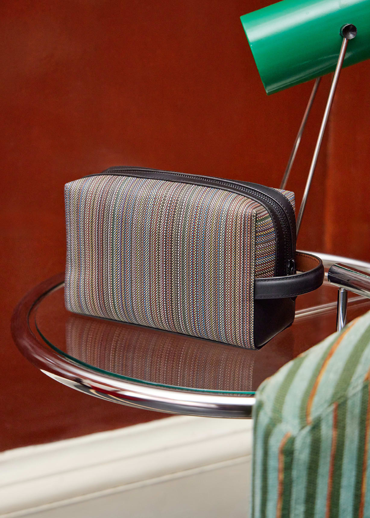 Signature Stripe' Coated Canvas Wash Bag
