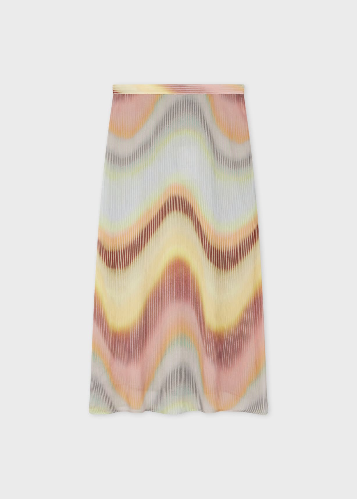 Women's 'Gradient Wave' Crinkle Georgette Midi Skirt