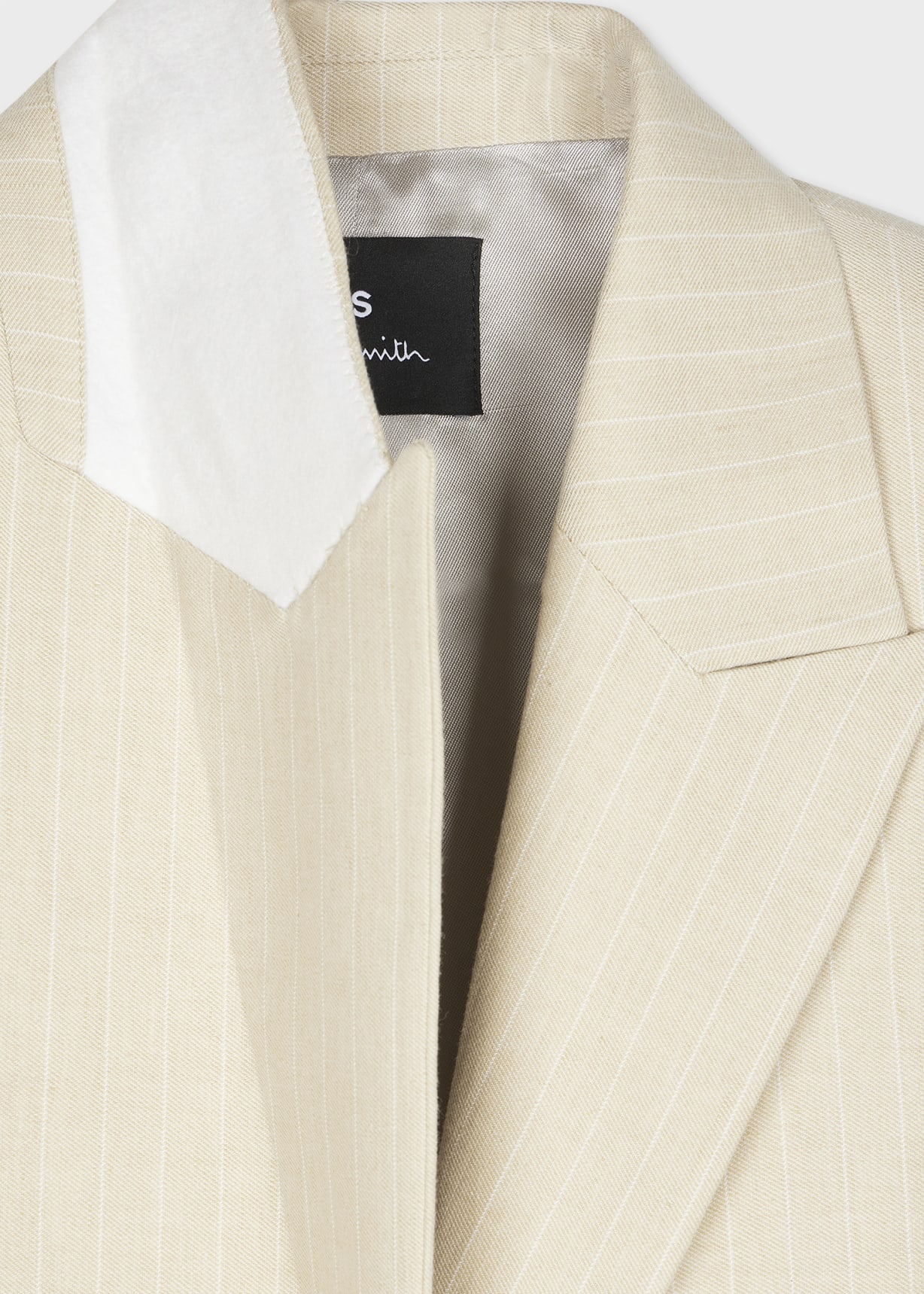 Women's Cream Pinstripe Two-Button Blazer