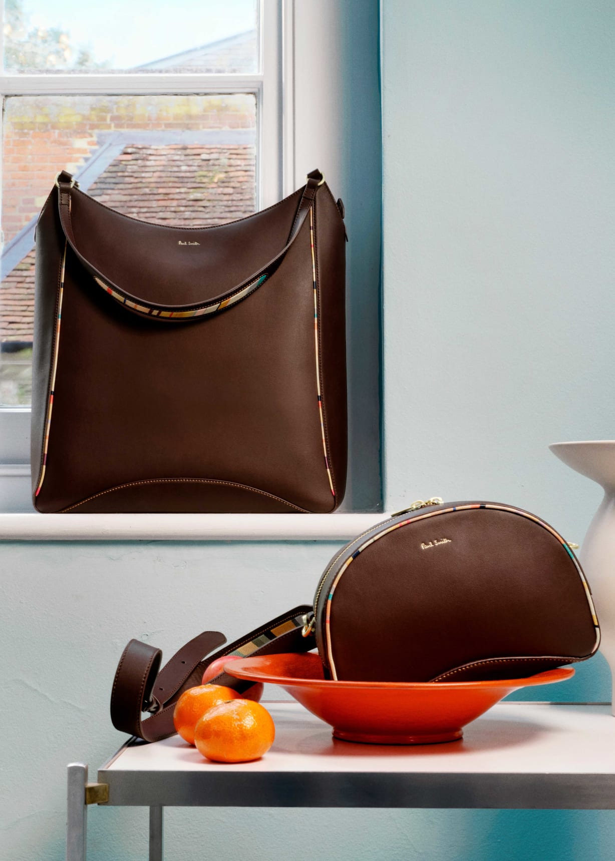 Women's Burgundy Inverted 'Dusky Swirl' Shopper Bag