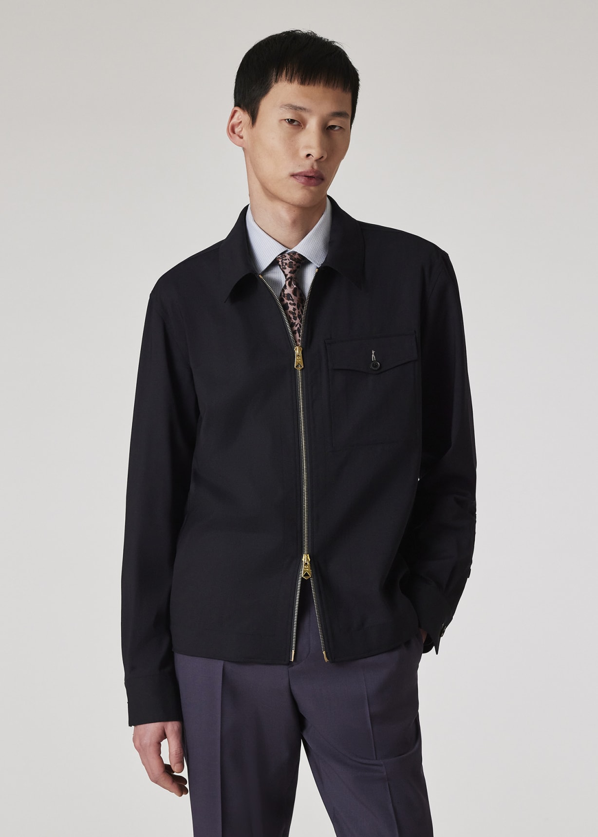 Paul Smith Black Bicolor Wool Tailored Jacket XL Used