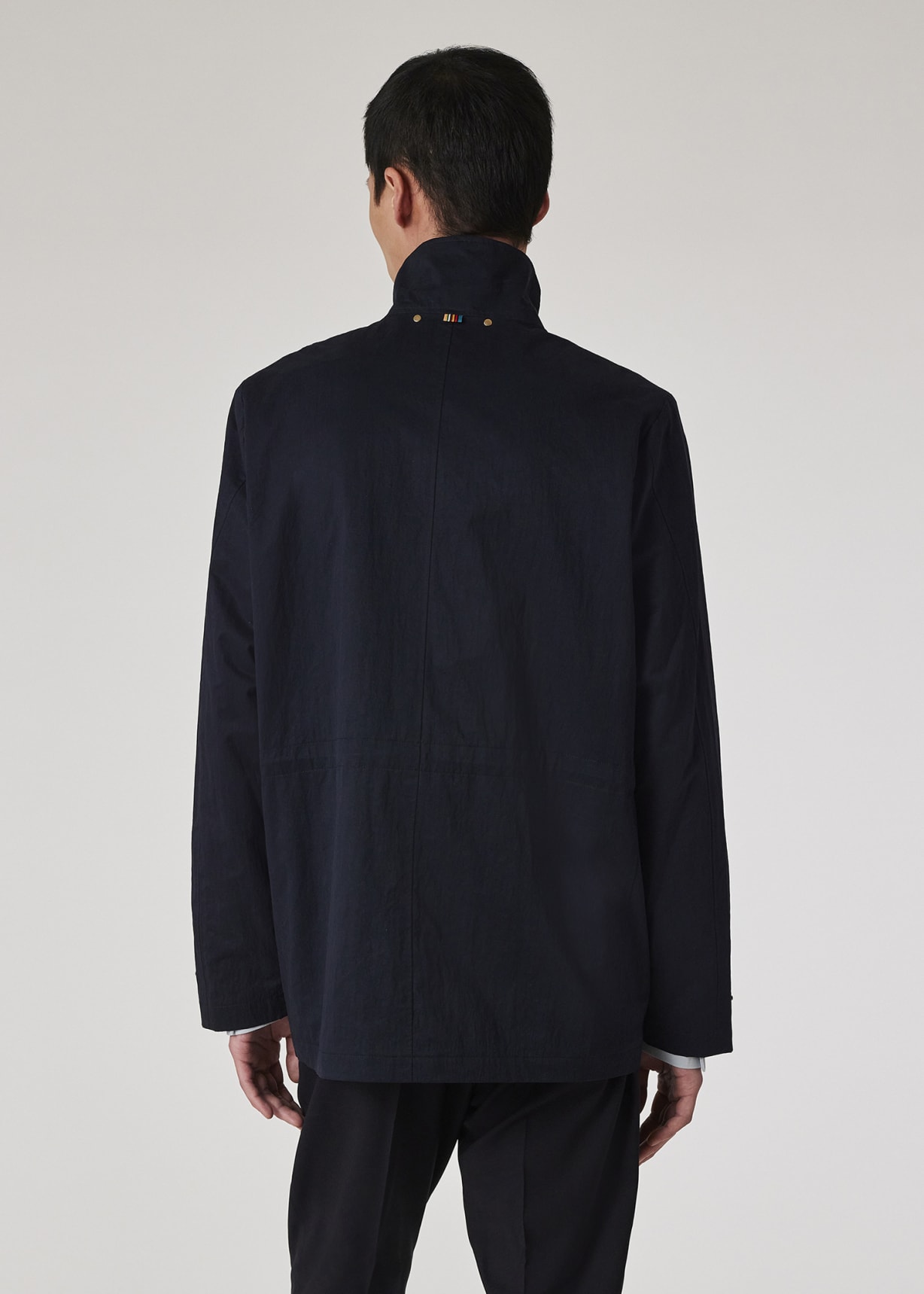 Men's Navy Nylon-Blend Water Resistant Field Jacket