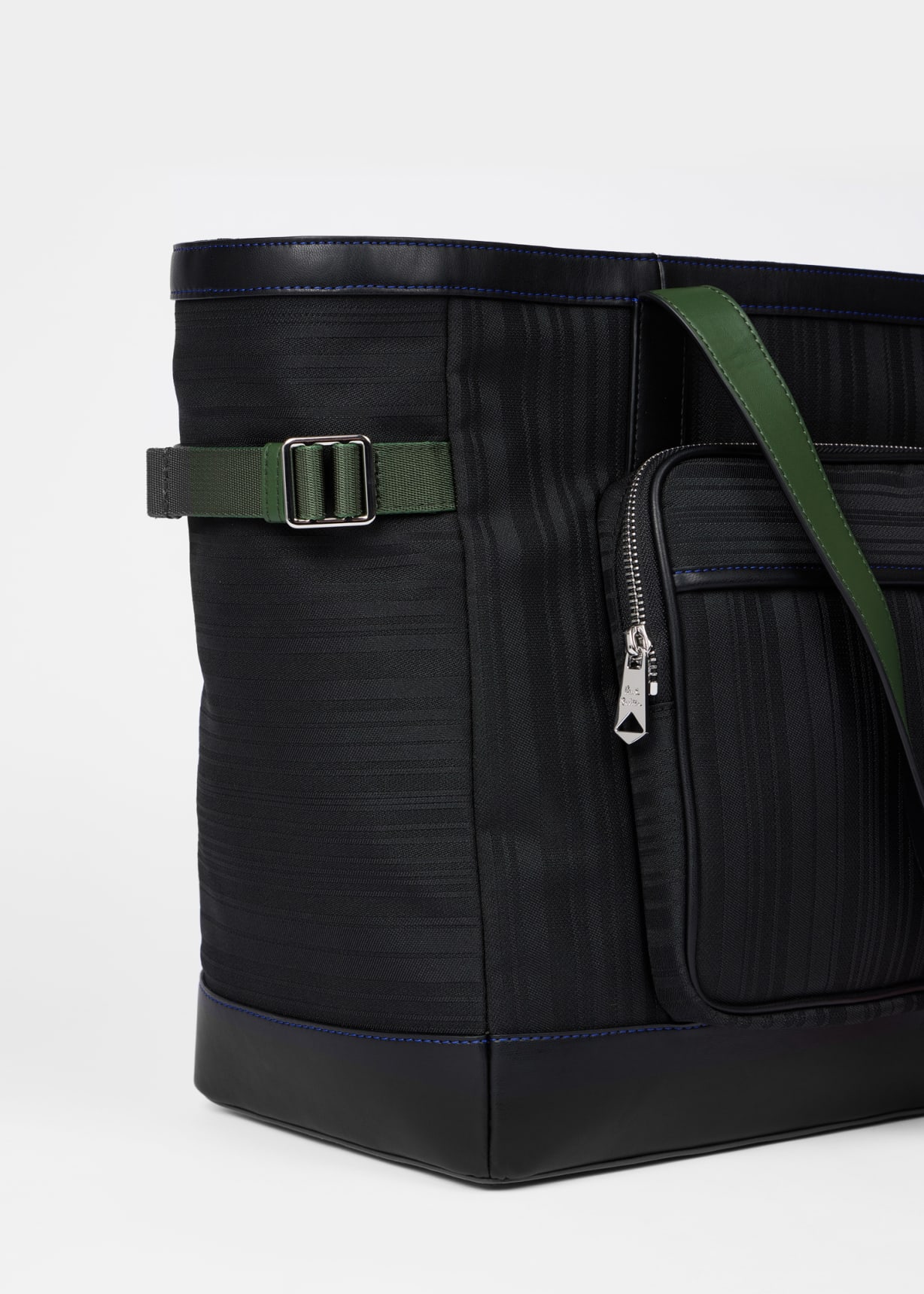 バッグ Paul Smith Stripe Leather Tote Bag Black Paul Smith x MINI - Black Shadow Stripe Tote Bag