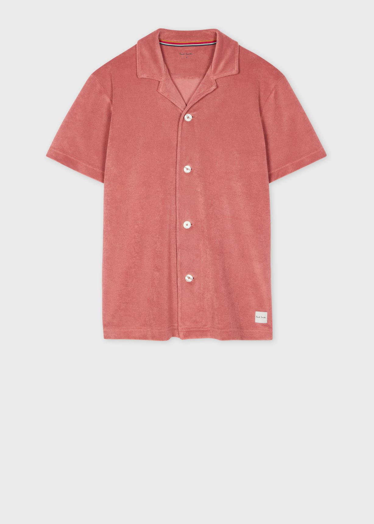 Front View - Women's Pink Towelling Short Sleeve Shirt Paul Smith