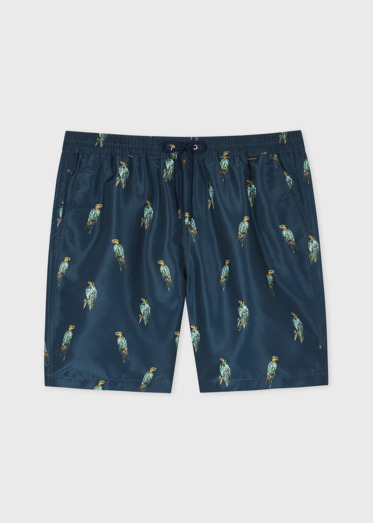 Front View - Blue 'Parrots' Print Swim Shorts Paul Smith