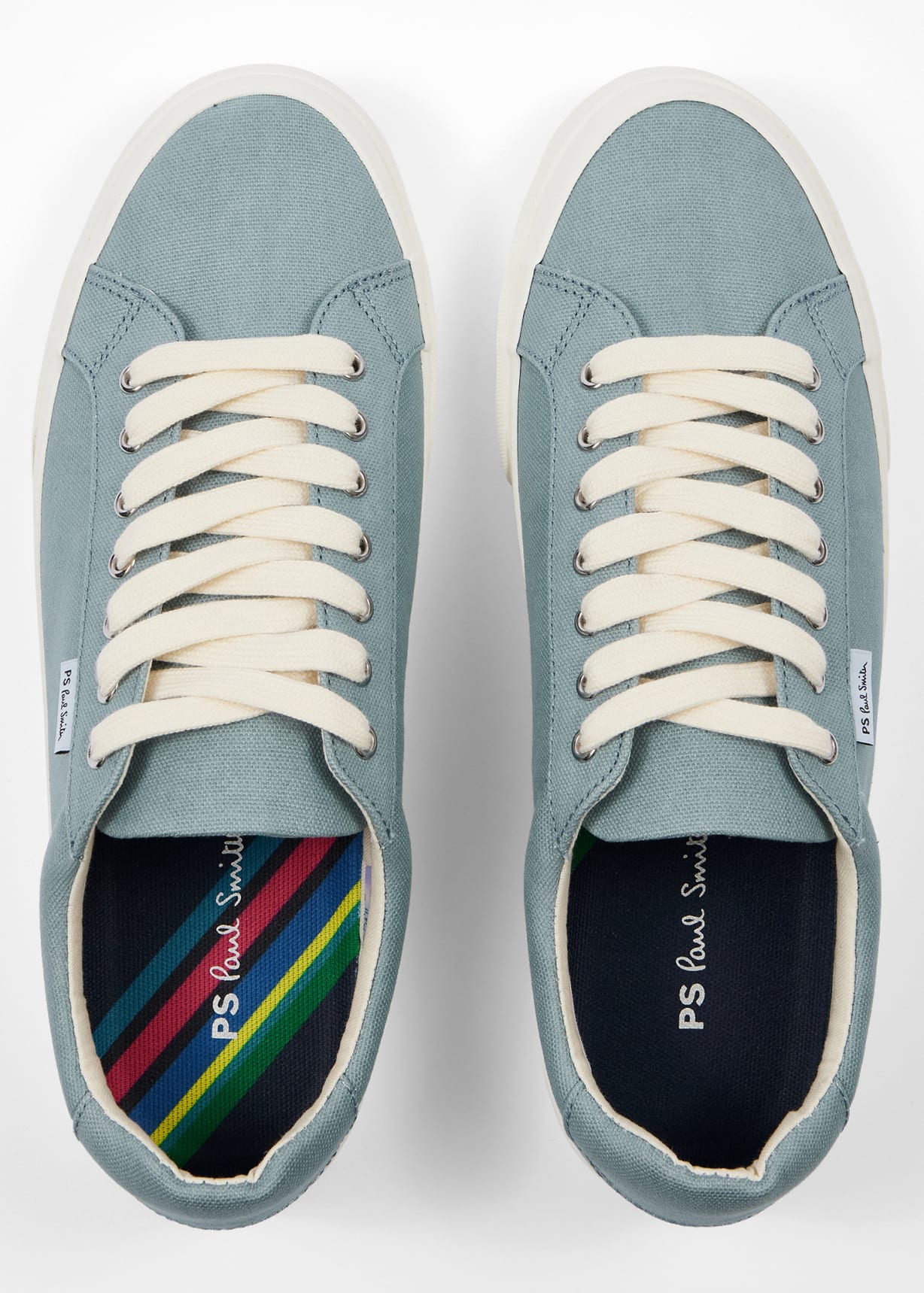 Light Blue Canvas 'Amos' Trainers