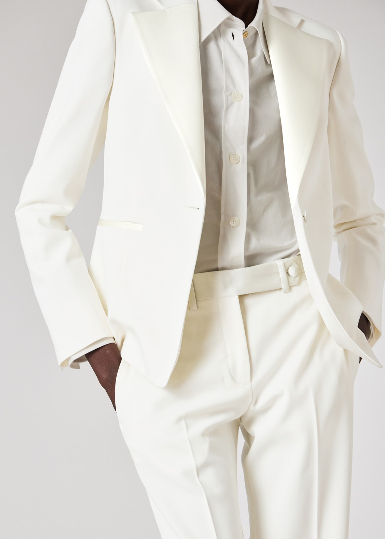 アウターその他 PAUL SMITH Woman Blazer White W1R254JCP01427 04 Women's Cream Boucle Cropped Jacket