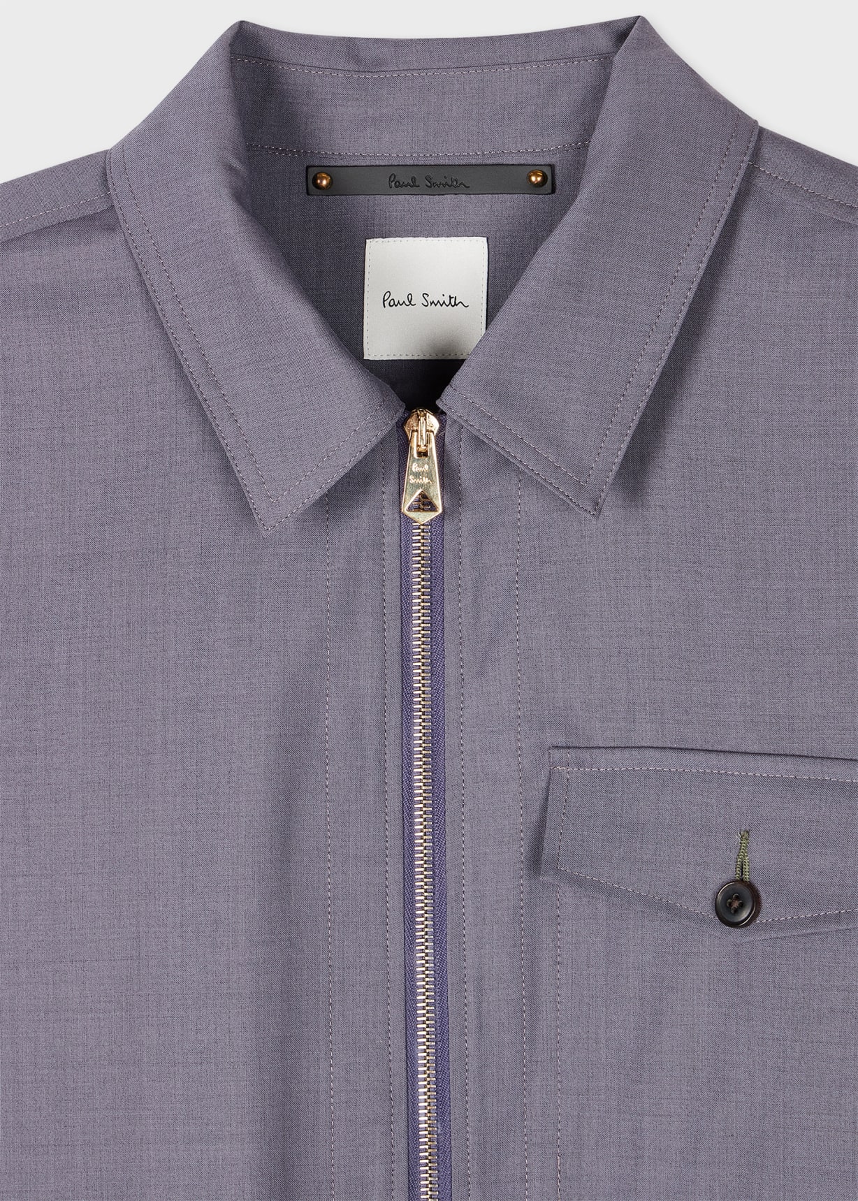 Men's Lavender Overdyed Melange Wool Zip Jacket