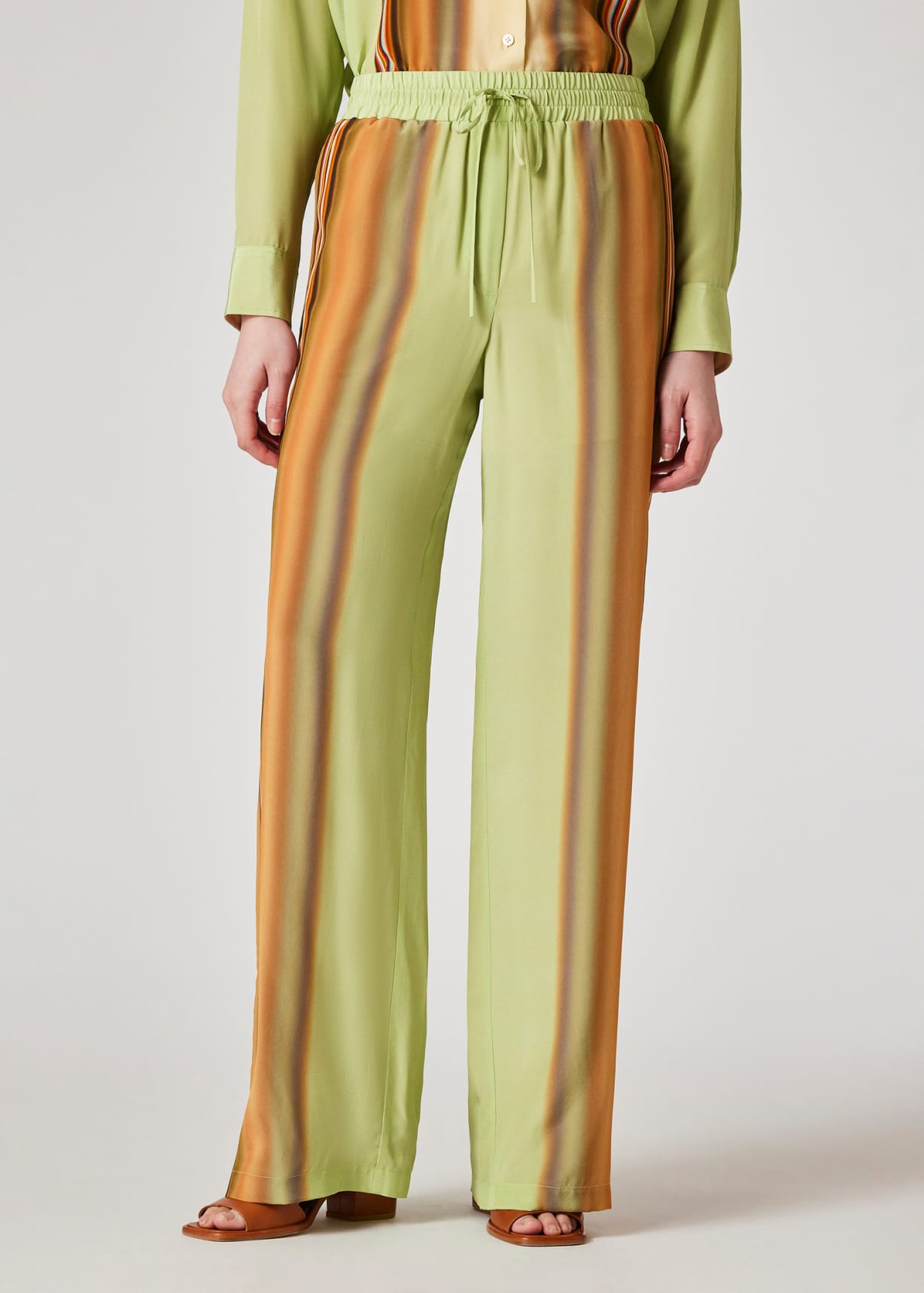 Women's Pistachio Gradient 'Signature Stripe' Trousers