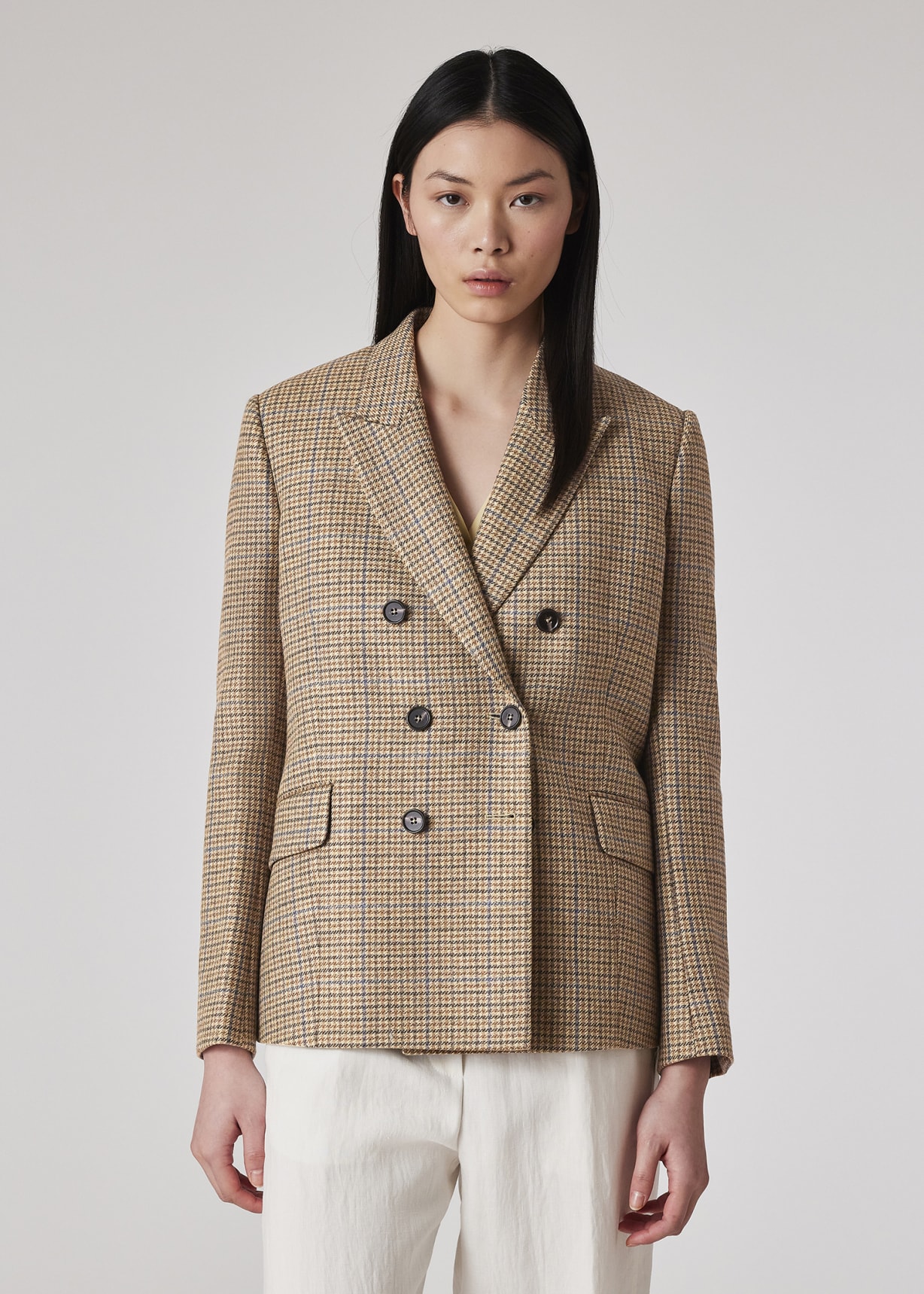 コート PAUL SMITH Woman Coat Camel W1R272CBP01934 61 Women's Light Camel Cotton Twill Pea Coat