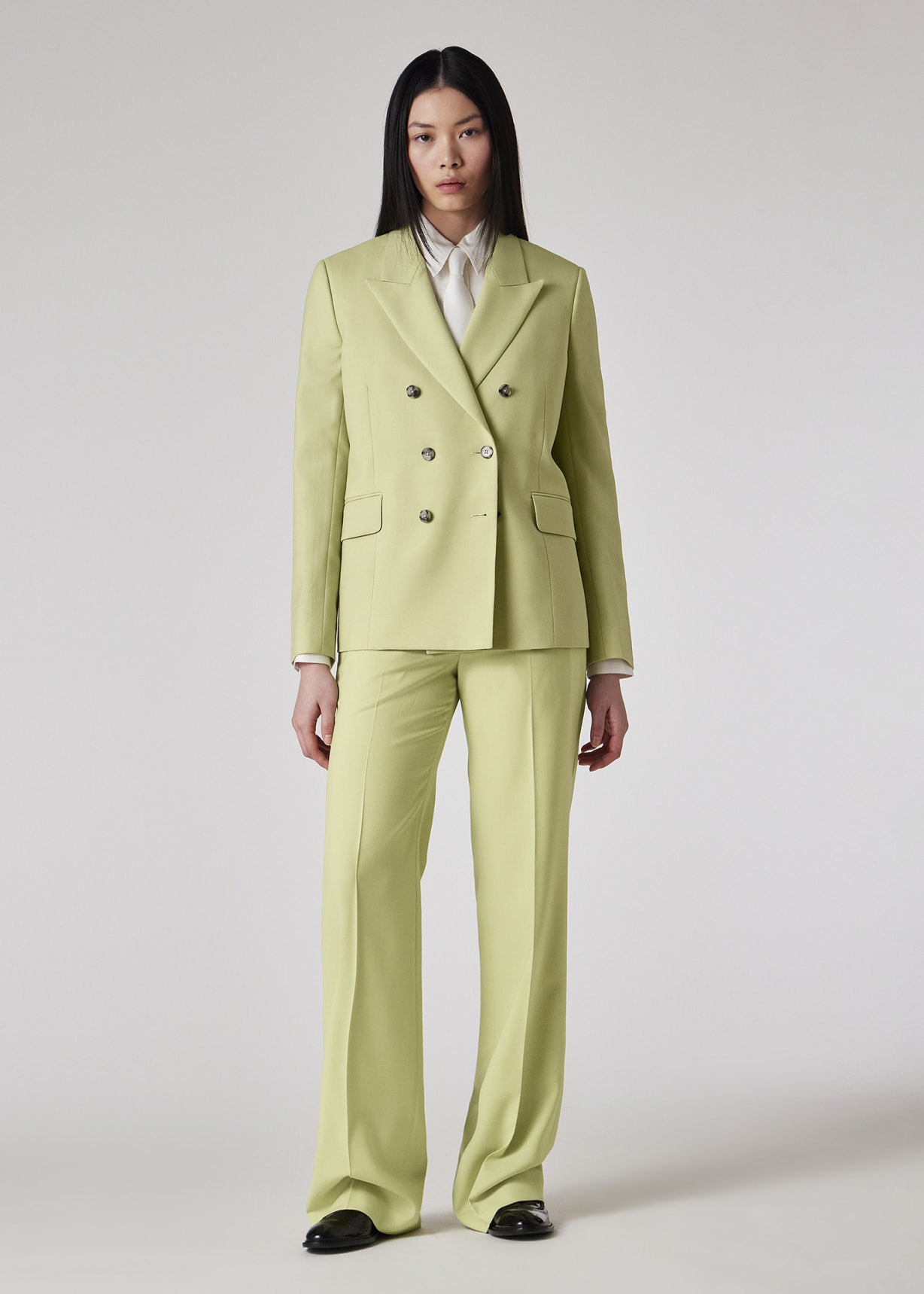 Women's A Suit To Travel In - Pistachio Wool Double Breasted