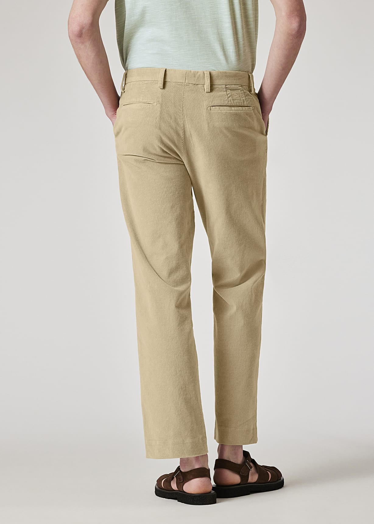 Model view - Relaxed-Fit Light Tan Corduroy Trousers Paul Smith
