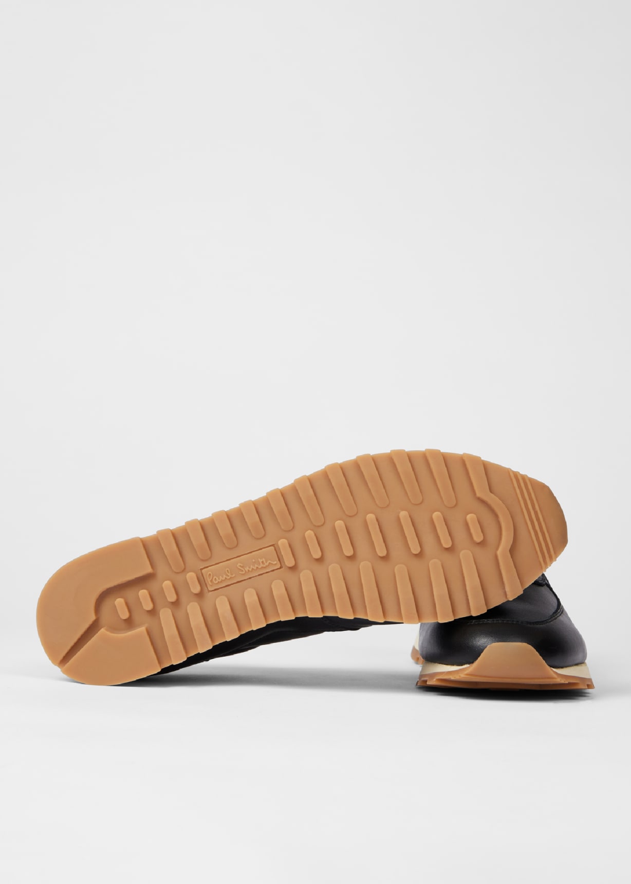 Detail View - Women's Black 'Velo' Leather Retro Trainers Paul Smith