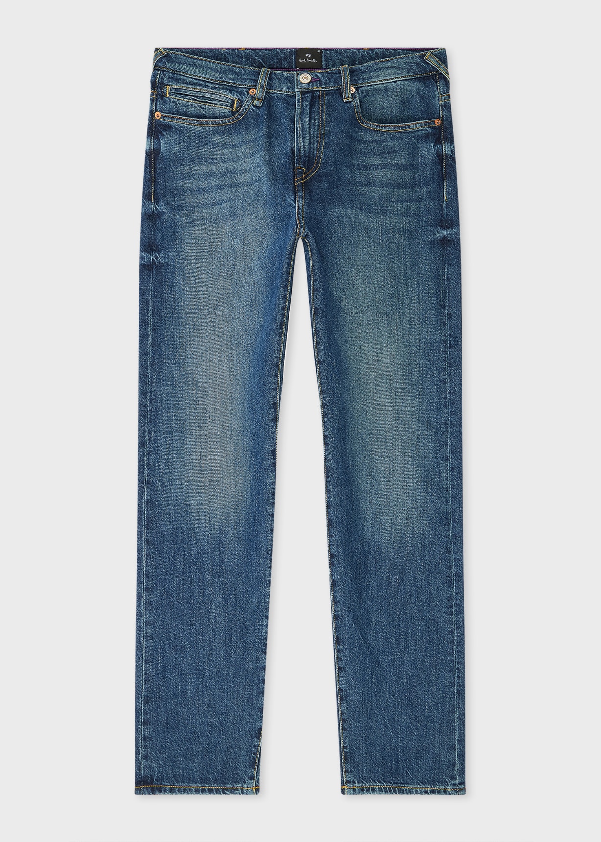Product view - Tapered-Fit 'Organic Authentic Twill' Antique-Wash Jeans Paul Smith