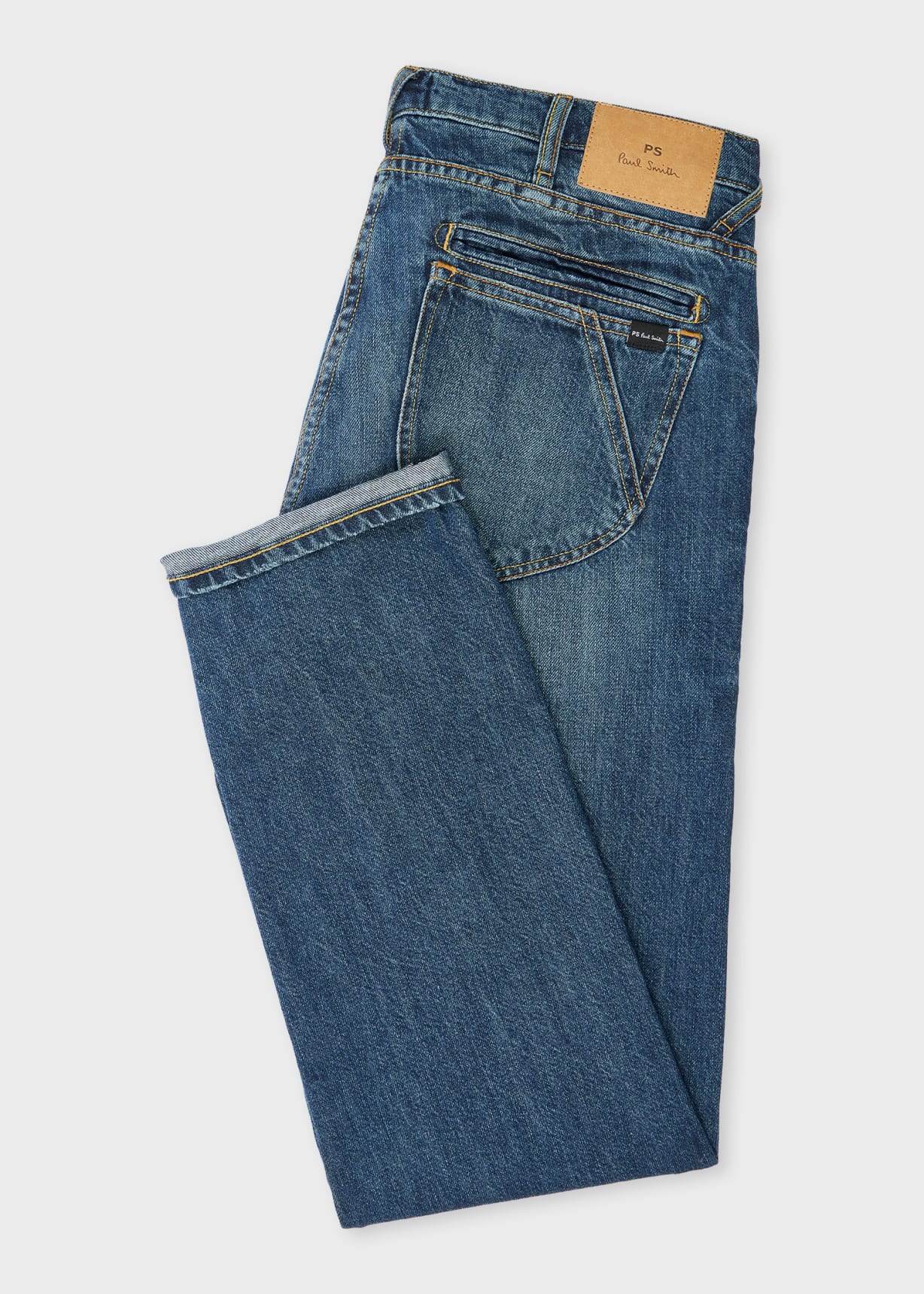 Product view - Tapered-Fit 'Organic Authentic Twill' Antique-Wash Jeans Paul Smith