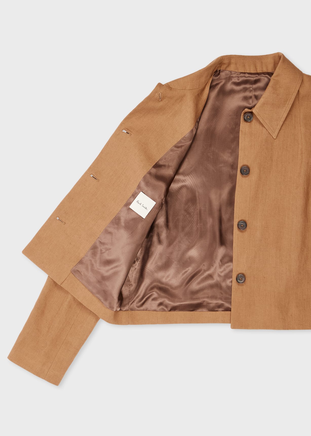 Detail View - Women's Tan Paisley Linen Jacket Paul Smith
