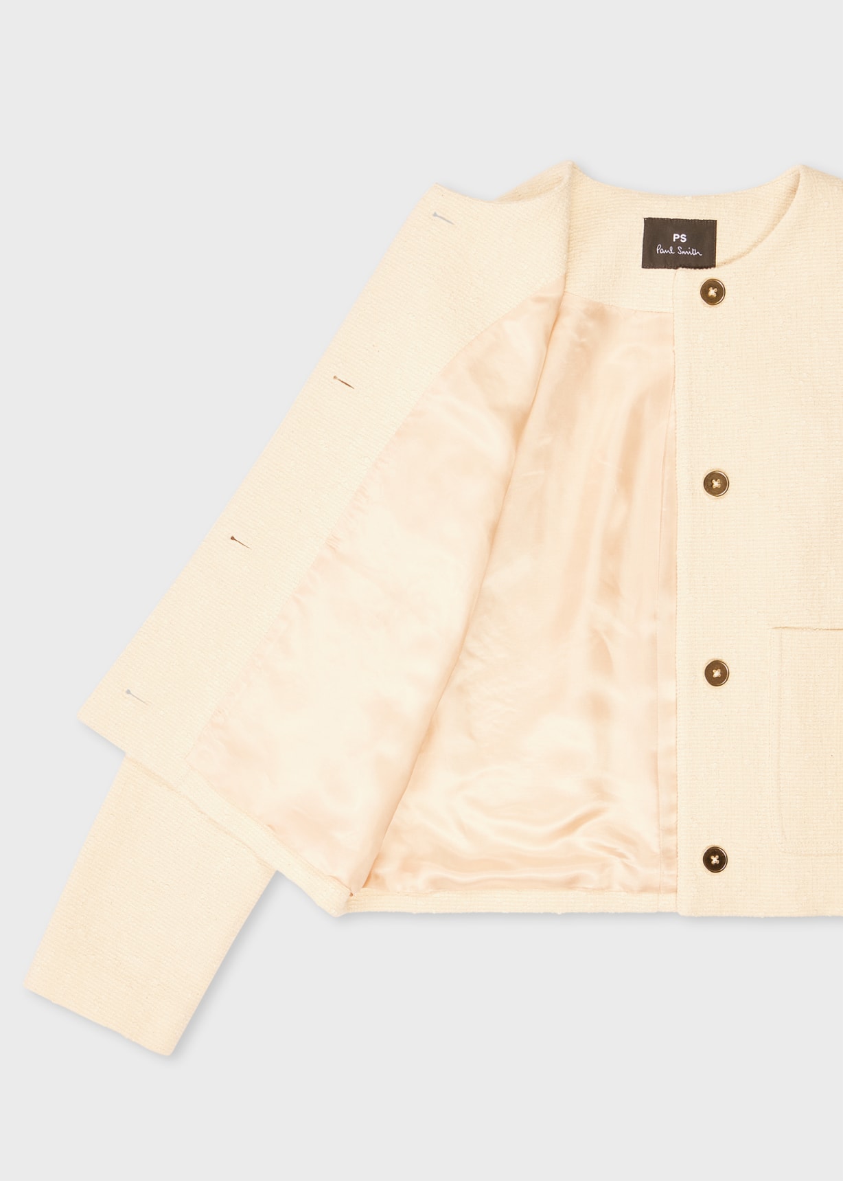 Women's Cream Boucle Cropped Jacket