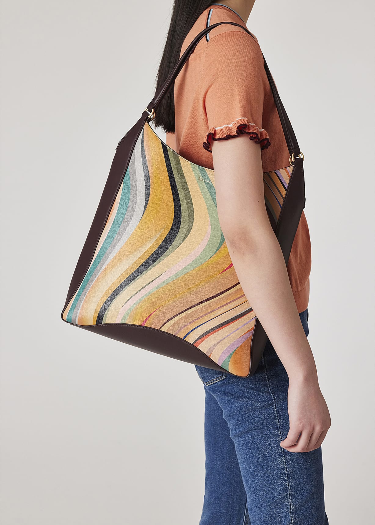 【関税&送料込】Paul Smith Dusky Swirl Bag Women's 'Dusky Swirl' Leather Curved Camera Bag