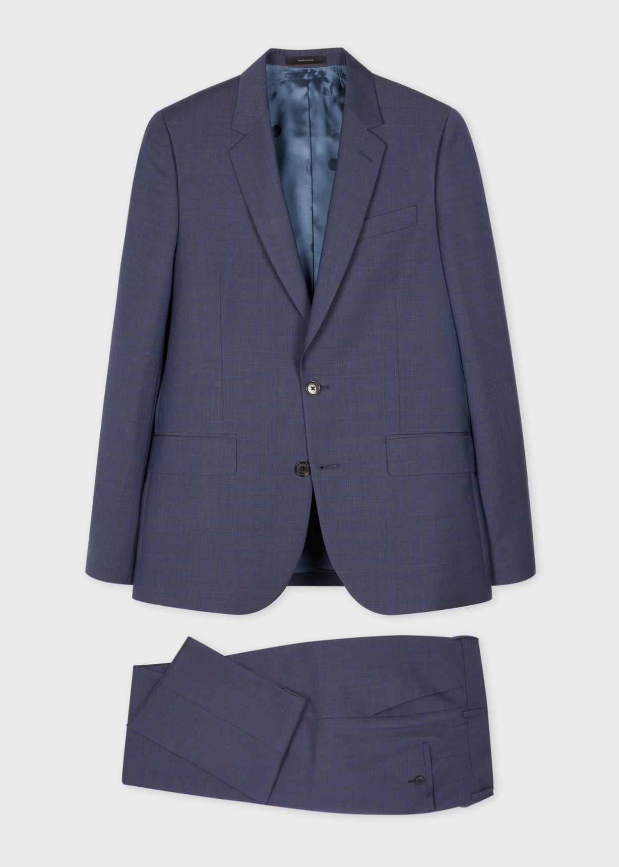 The Soho - Tailored-Fit Grey and Blue Check Wool Suit