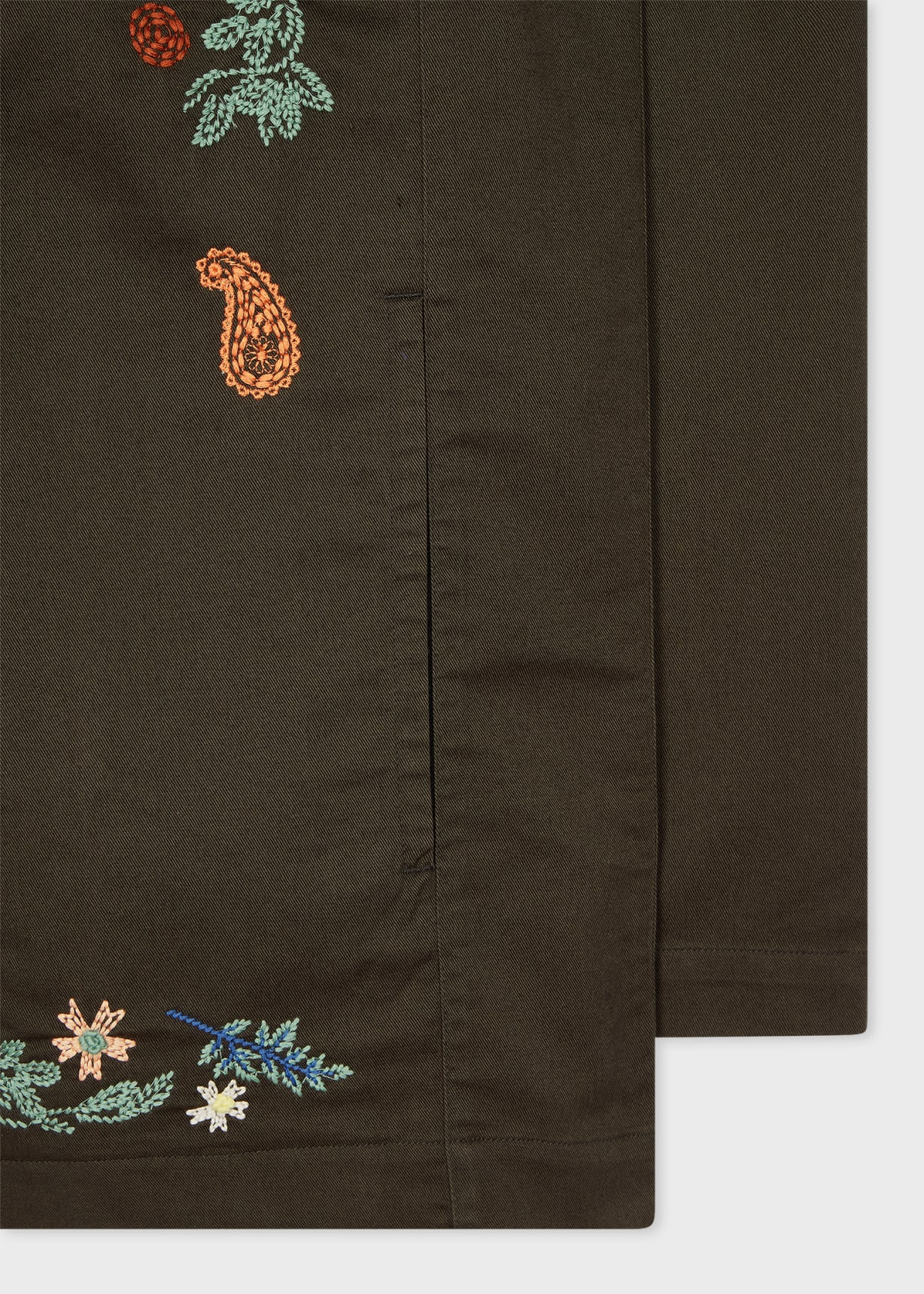 Product view - Dark Green Embroidered Paisley Overshirt Paul Smith