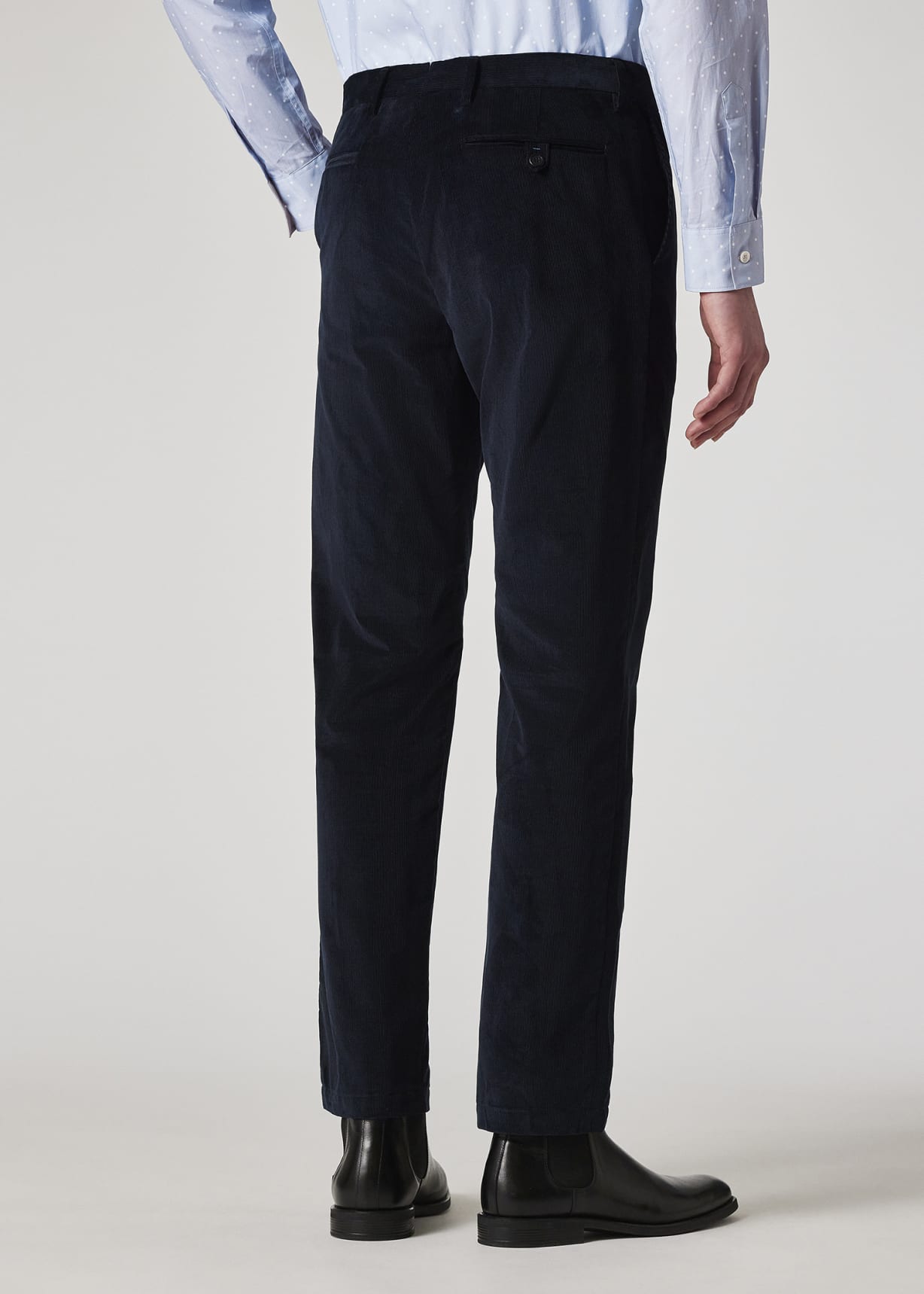 Model view - Navy Cotton Corduroy Trousers Paul Smith