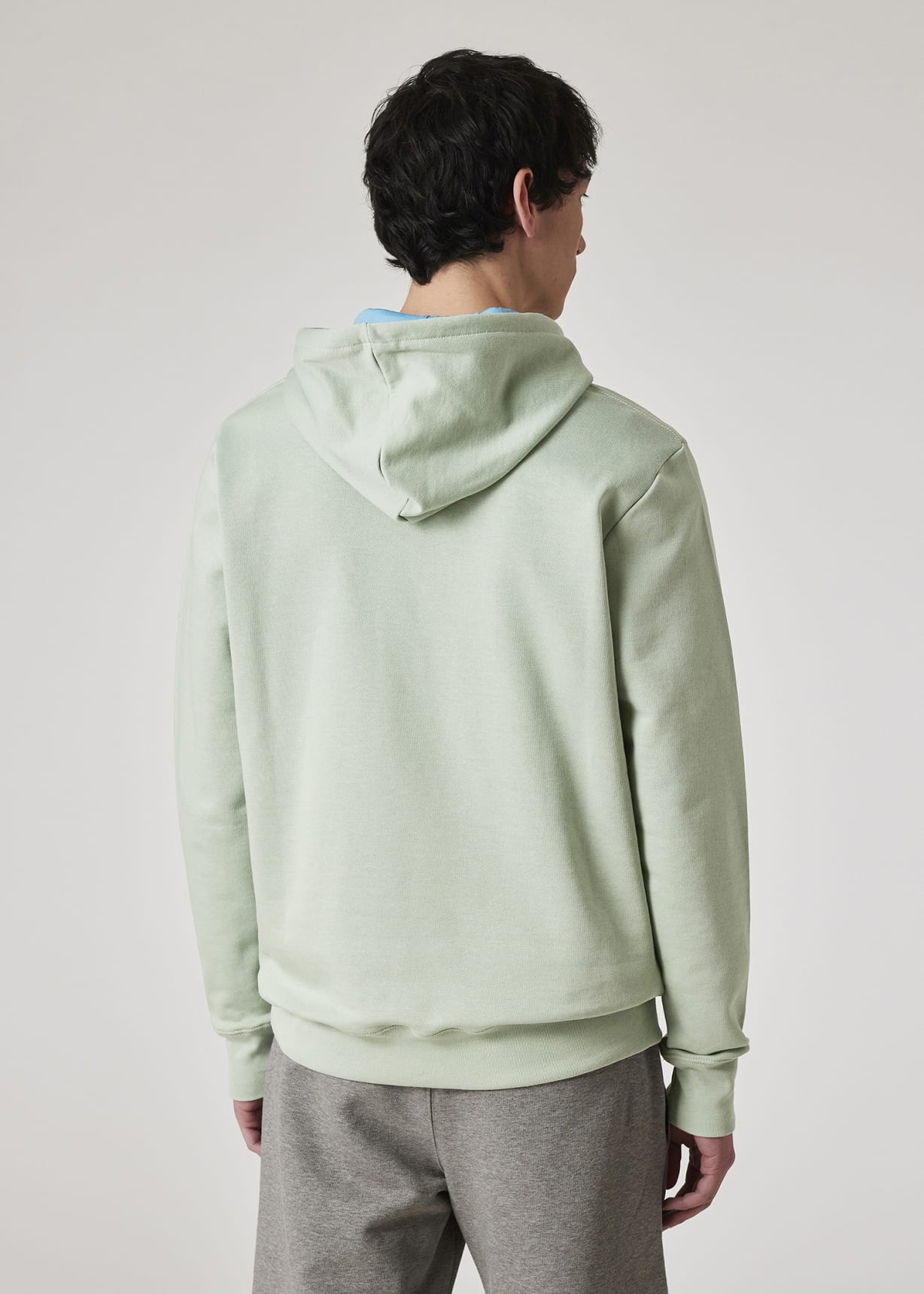Model view - Sage Green Zebra Logo Organic Cotton Hoodie Paul Smith