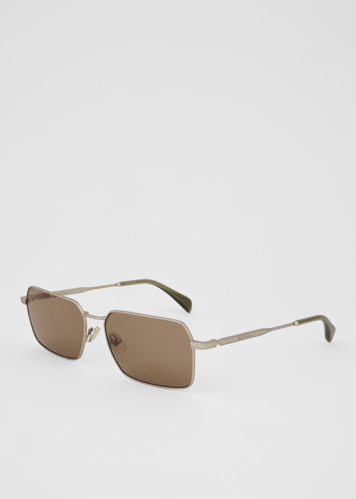 Product view - Matte Silver and Brown 'Matheson' Sunglasses