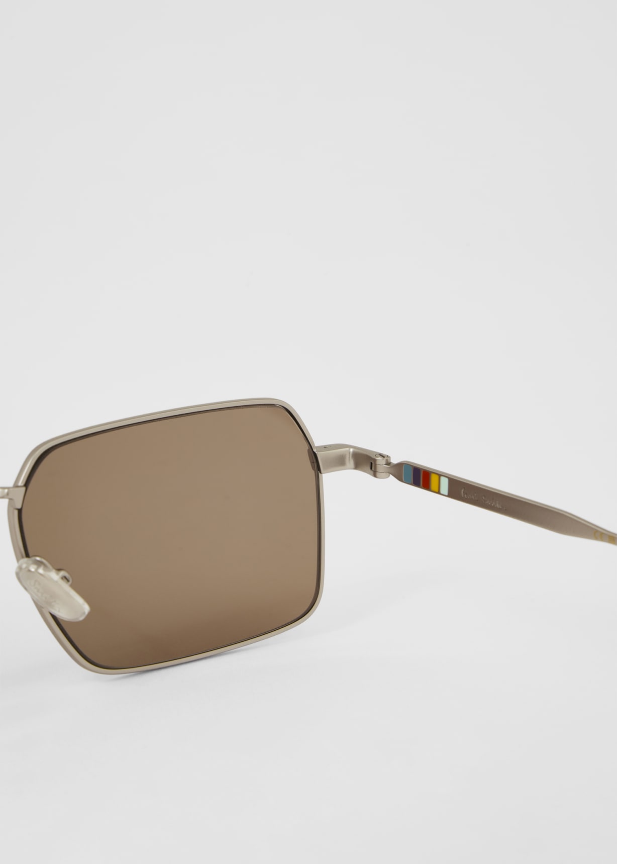 Product view - Matte Silver and Brown 'Matheson' Sunglasses