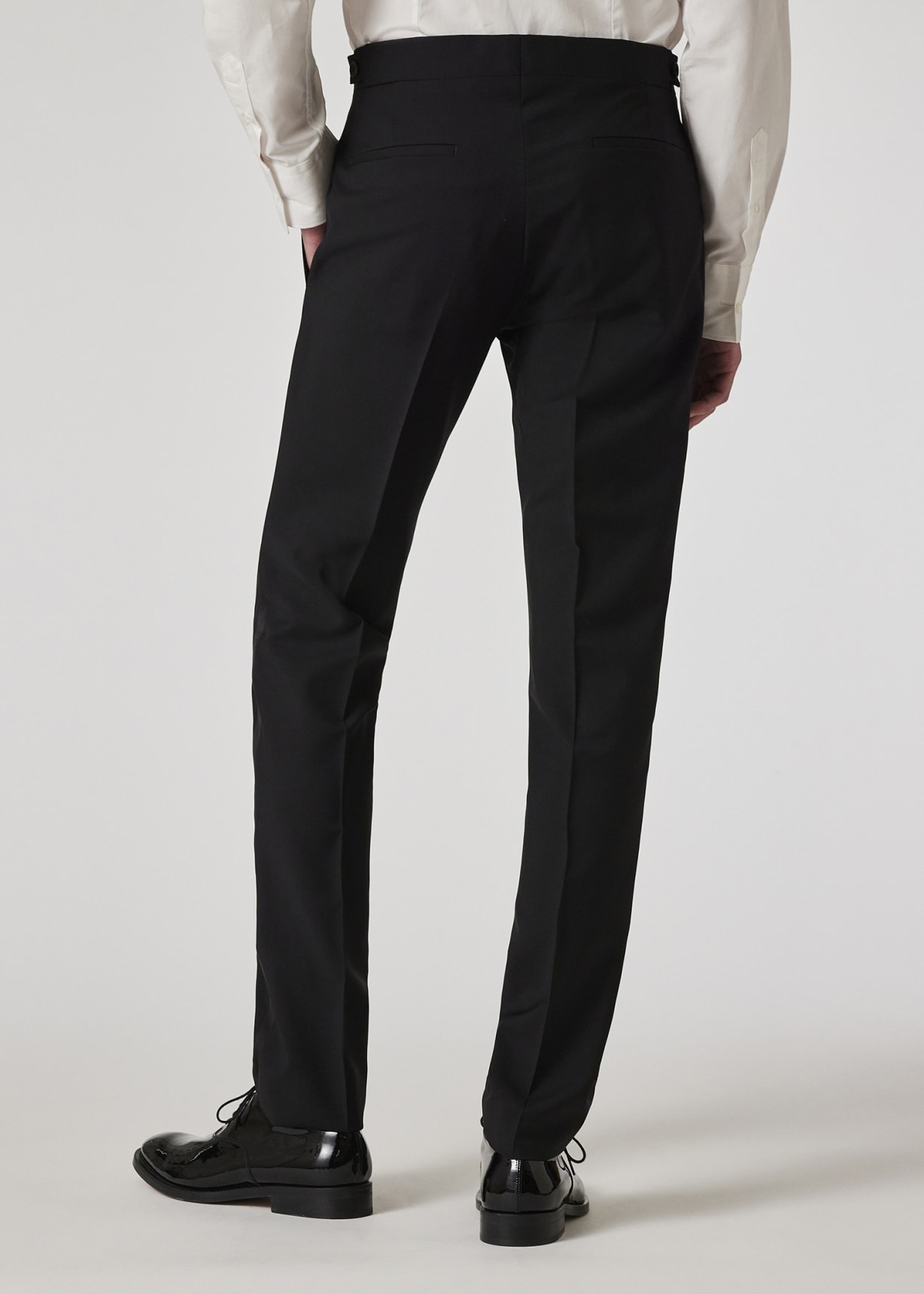 Model View - Black Slim-Fit Wool-Mohair Evening Trousers Paul Smith