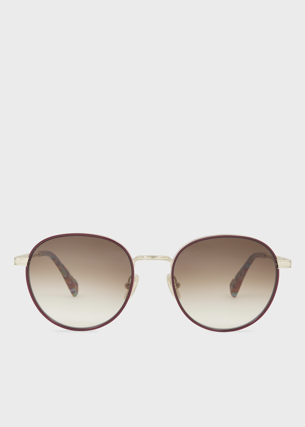 Product view - Gold and Burgundy 'Mabley' Sunglasses