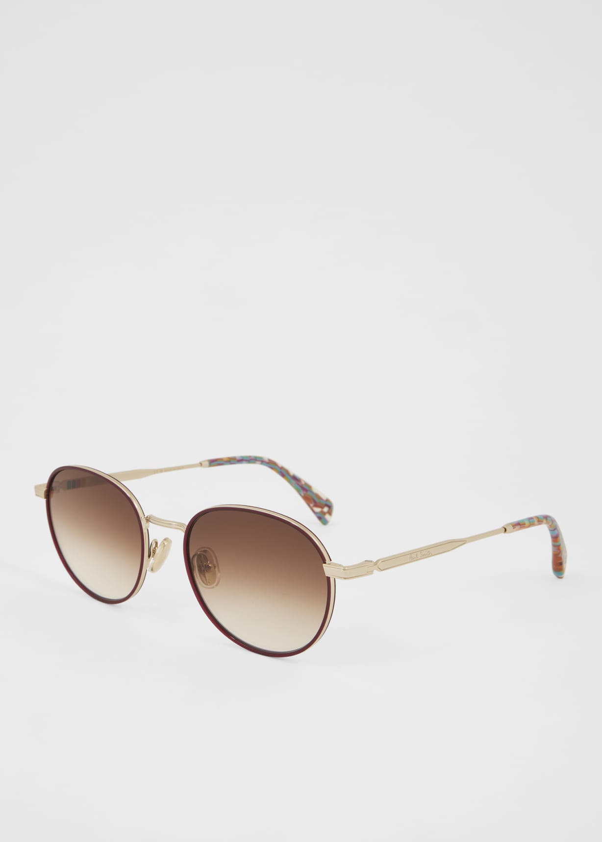 Product view - Gold and Burgundy 'Mabley' Sunglasses