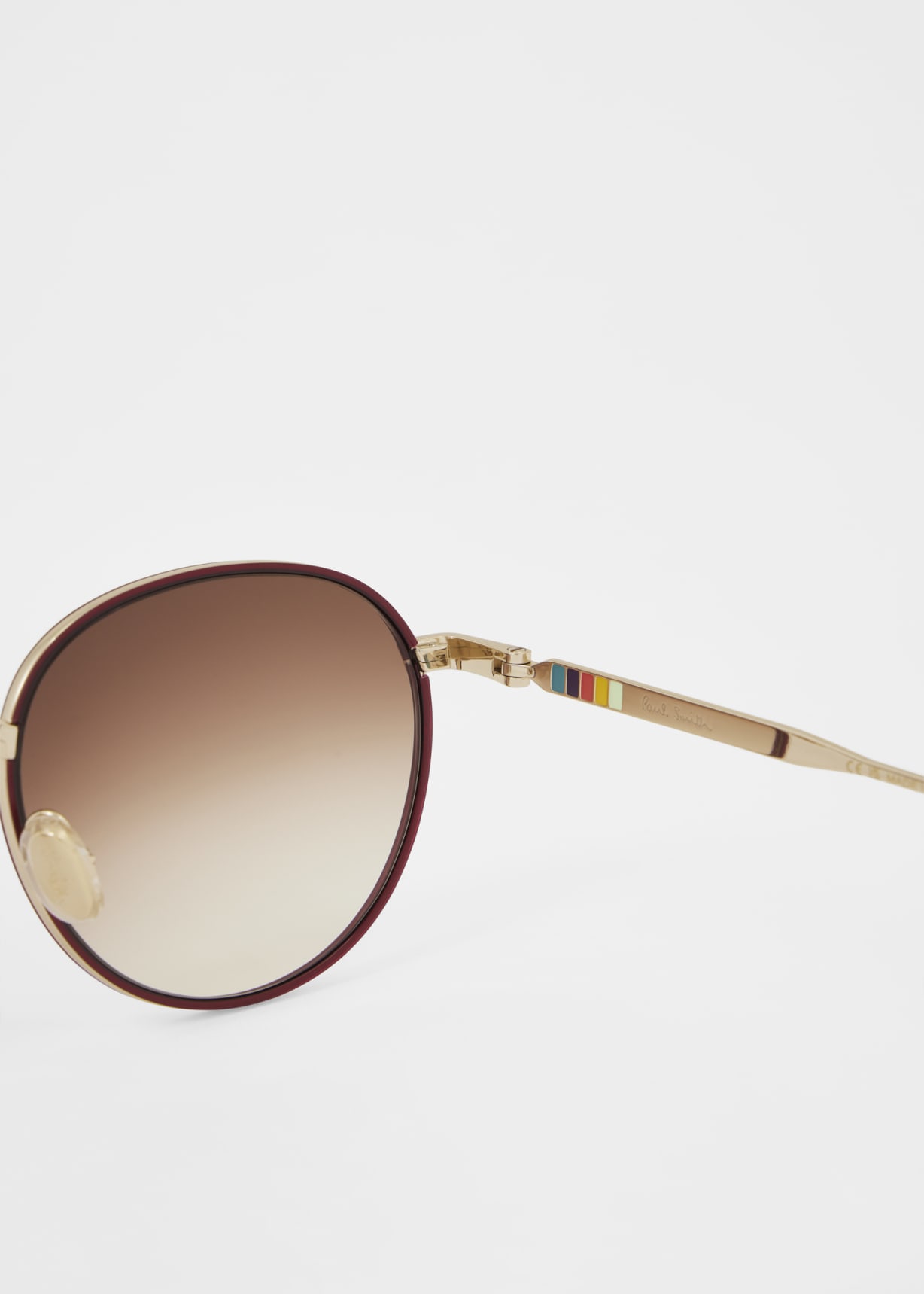 Gold and Burgundy 'Mabley' Sunglasses