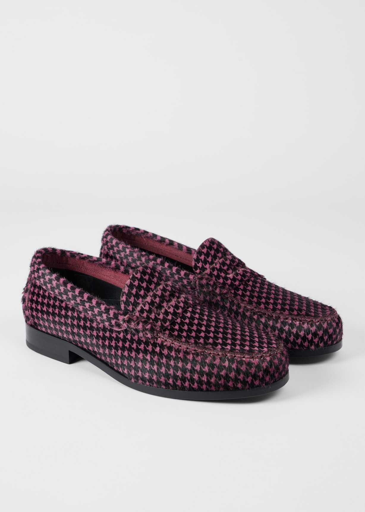 Purple Houndstooth 'Lido' Loafers