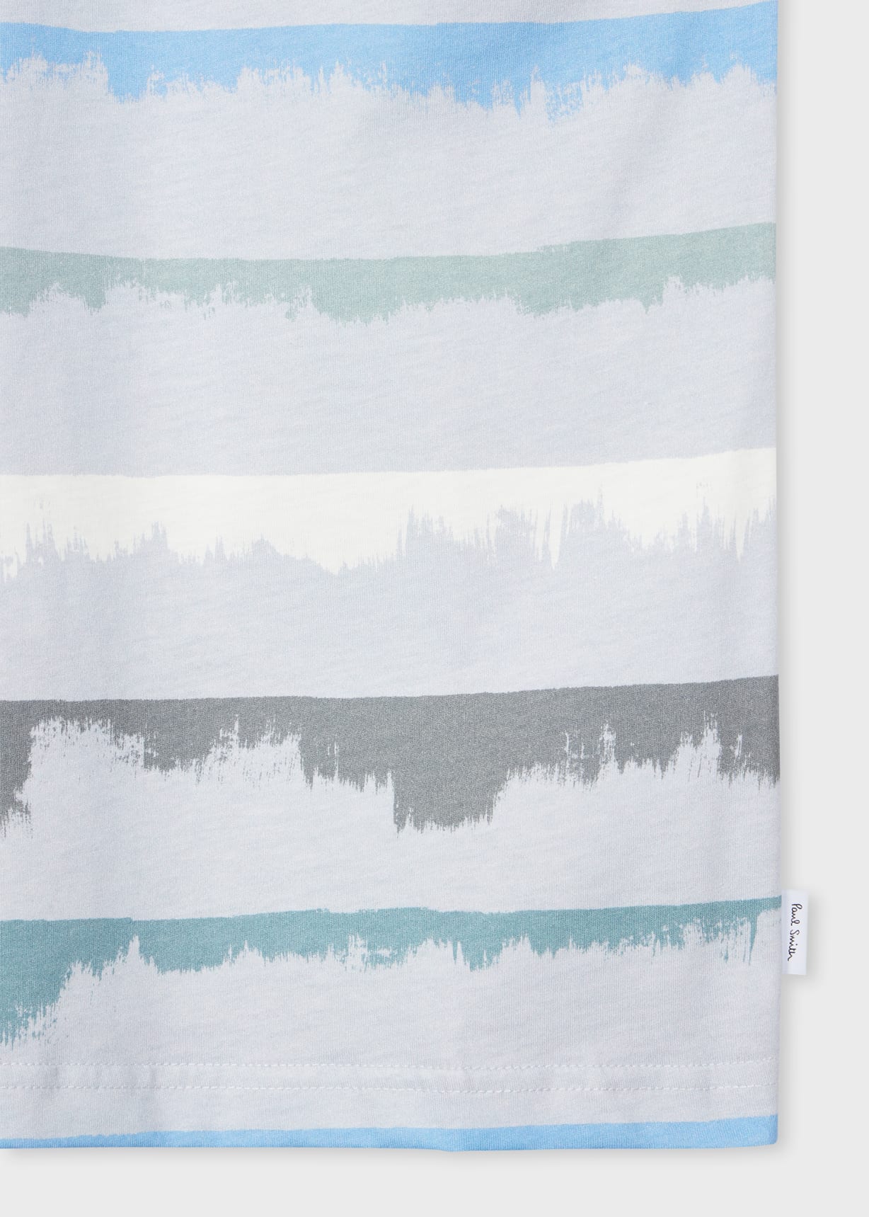 Product view - Grey Blue 'Drip Stripe' Cotton T-Shirt