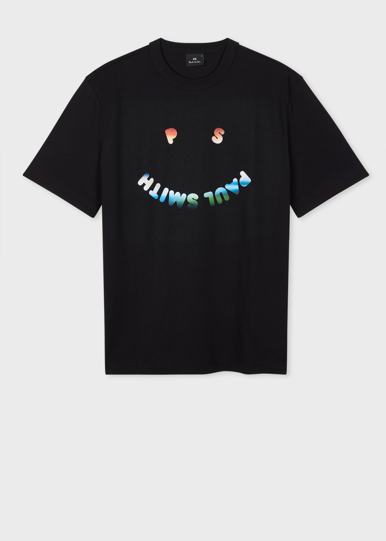 【PS25SS319】PS PAUL SMITH Tシャツ M2R 220X PP5016 Men's Black 'Happy Gradient' Print T-Shirt