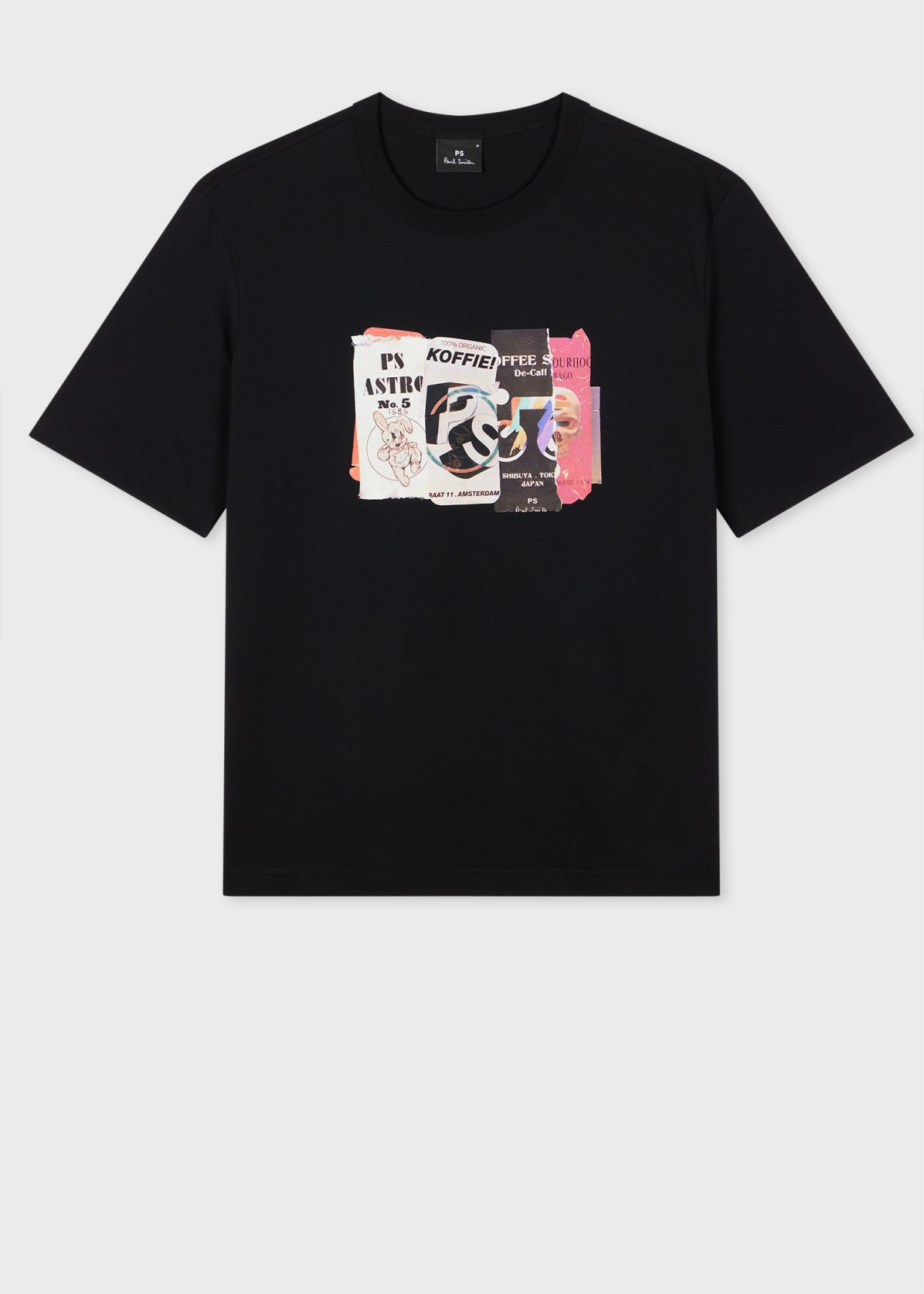 Paul Smith｜ (M2R 220X PP5122 01) Men's Black 'Cut & Paste' Print T-Shirt