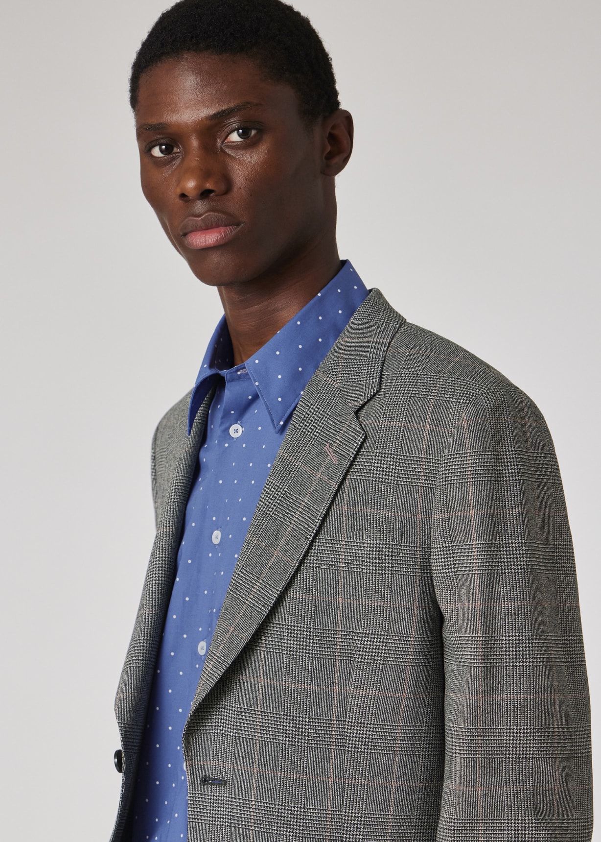 Men's TailoredFit Grey Check Wool BuggyLined Blazer — free download