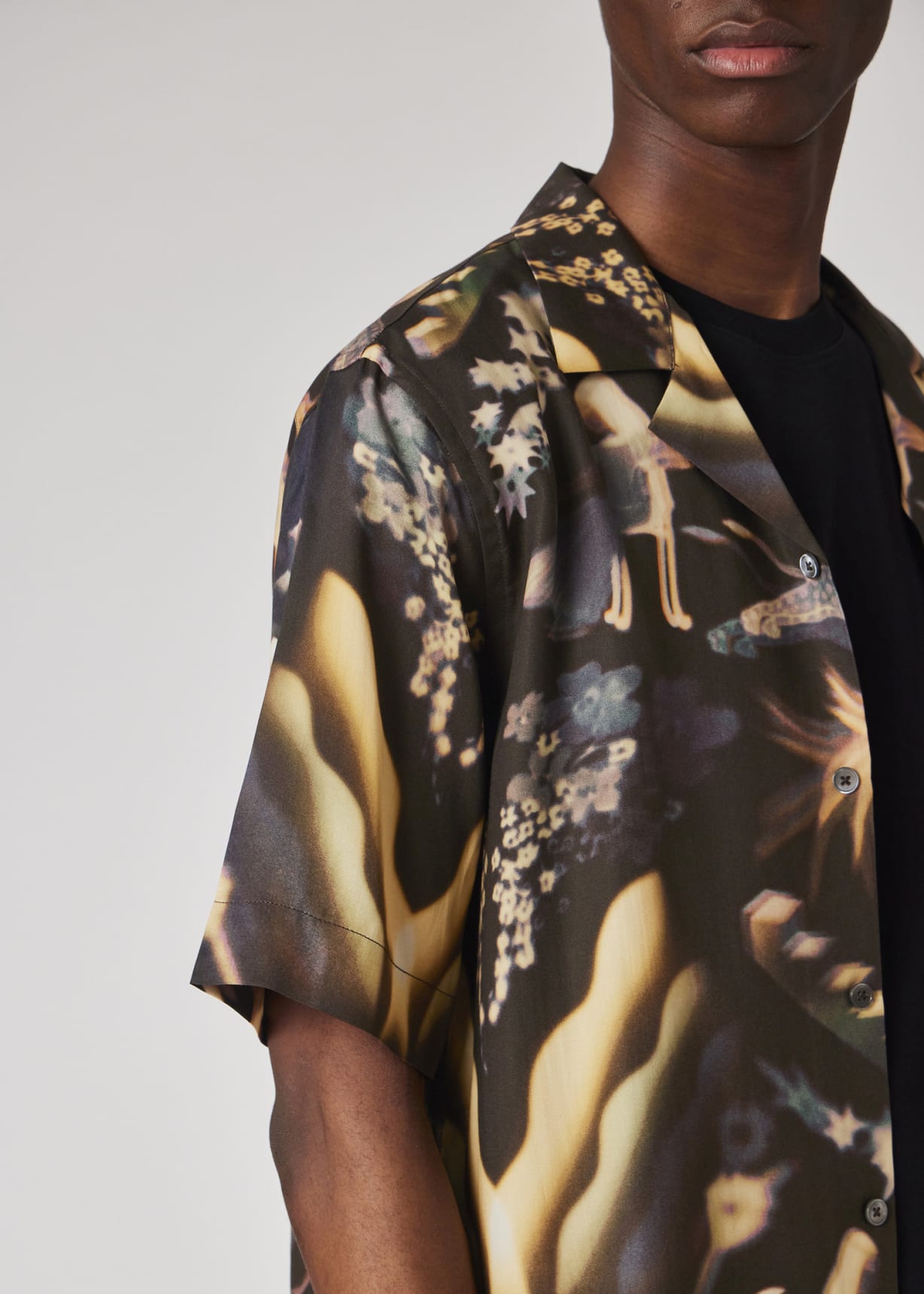 Men's 'Lumiere' Print Lyocell Short-Sleeve Shirt