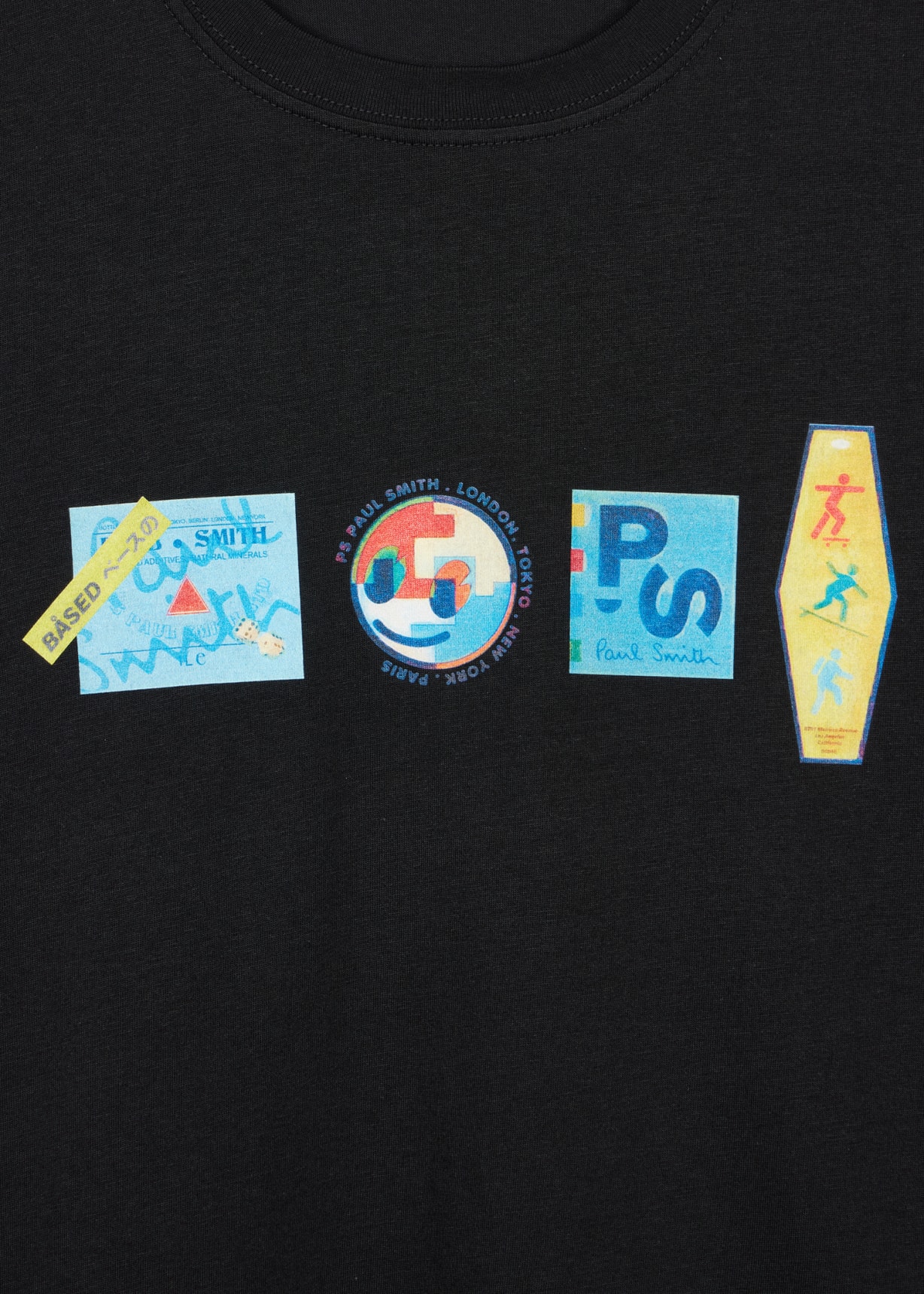 Product view - Black 'Stickers' Print T-Shirt Paul Smith