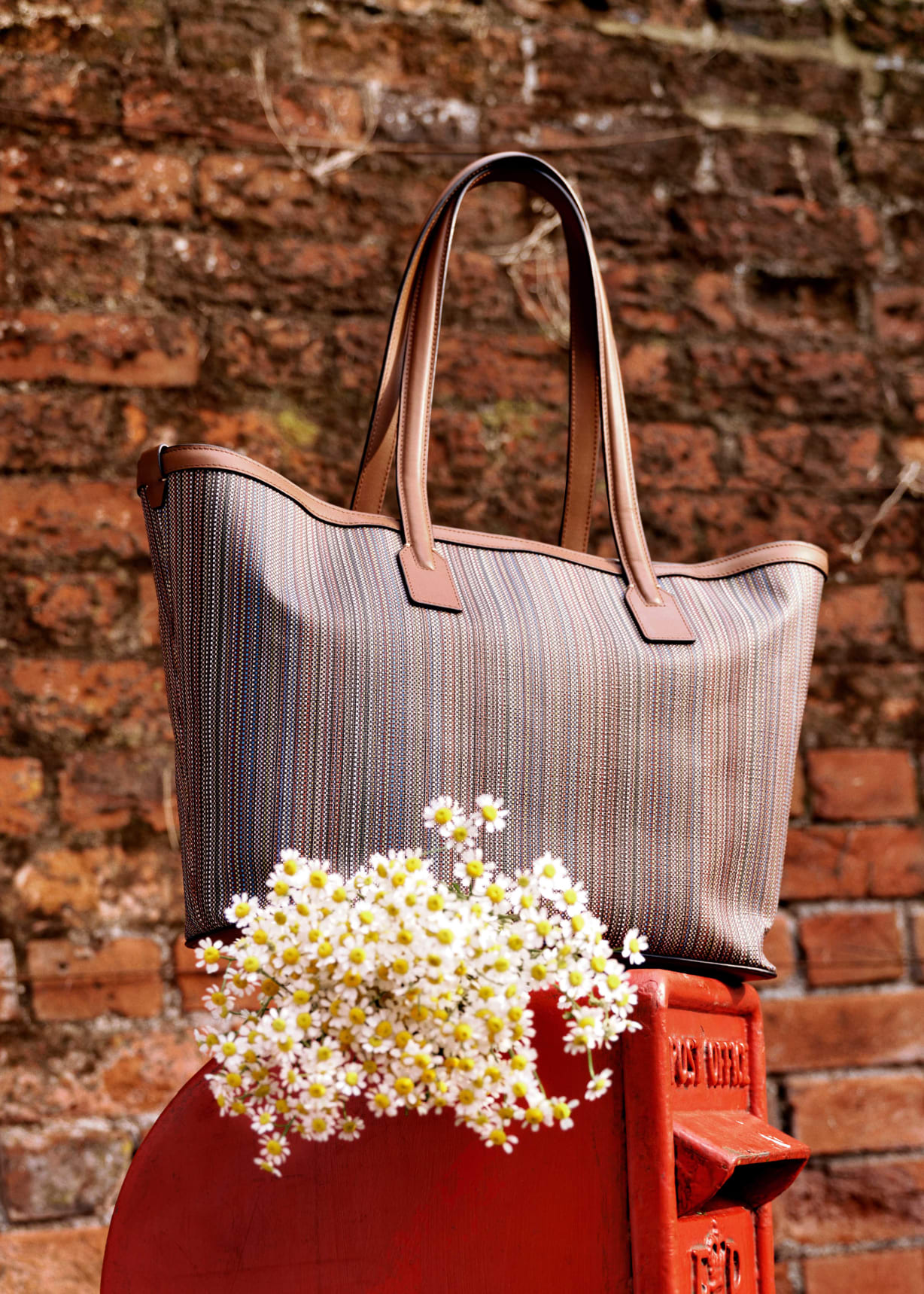*Paul Smith* プリントキャンバス \"Smith Stripe\" トートバッグ プリントキャンバス 