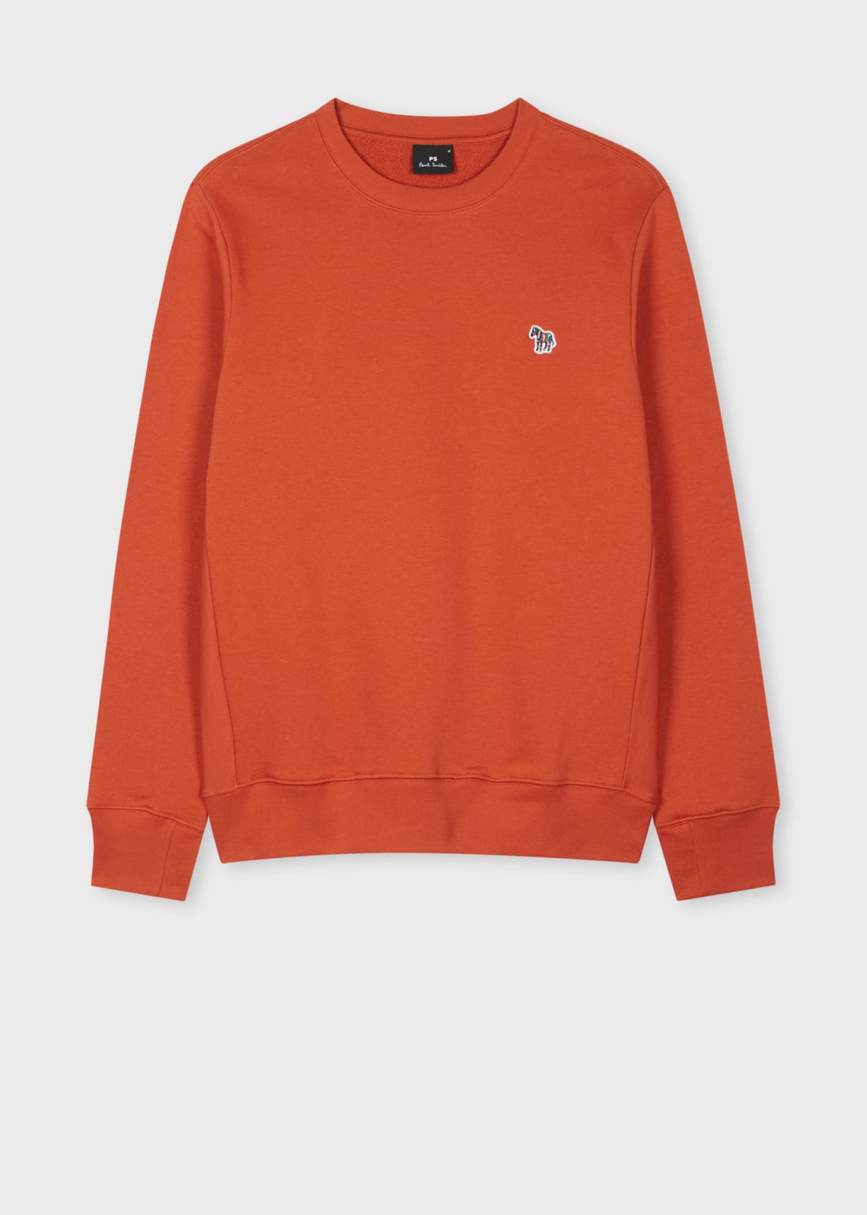 小物 Paul Smith Men's Rust Orange Organic Cotton Zebra Logo Sweatshirt