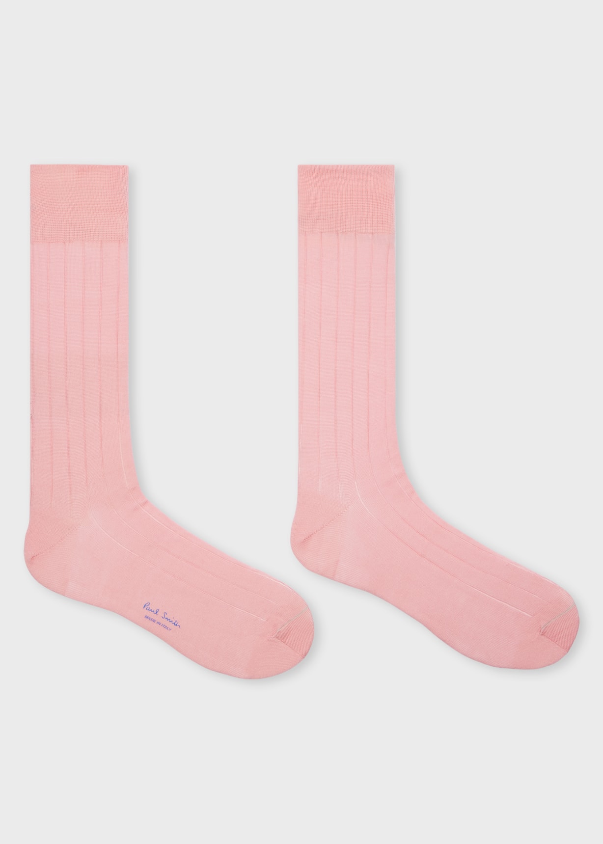 Pair View - Pink Ribbed Cotton Socks Paul Smith