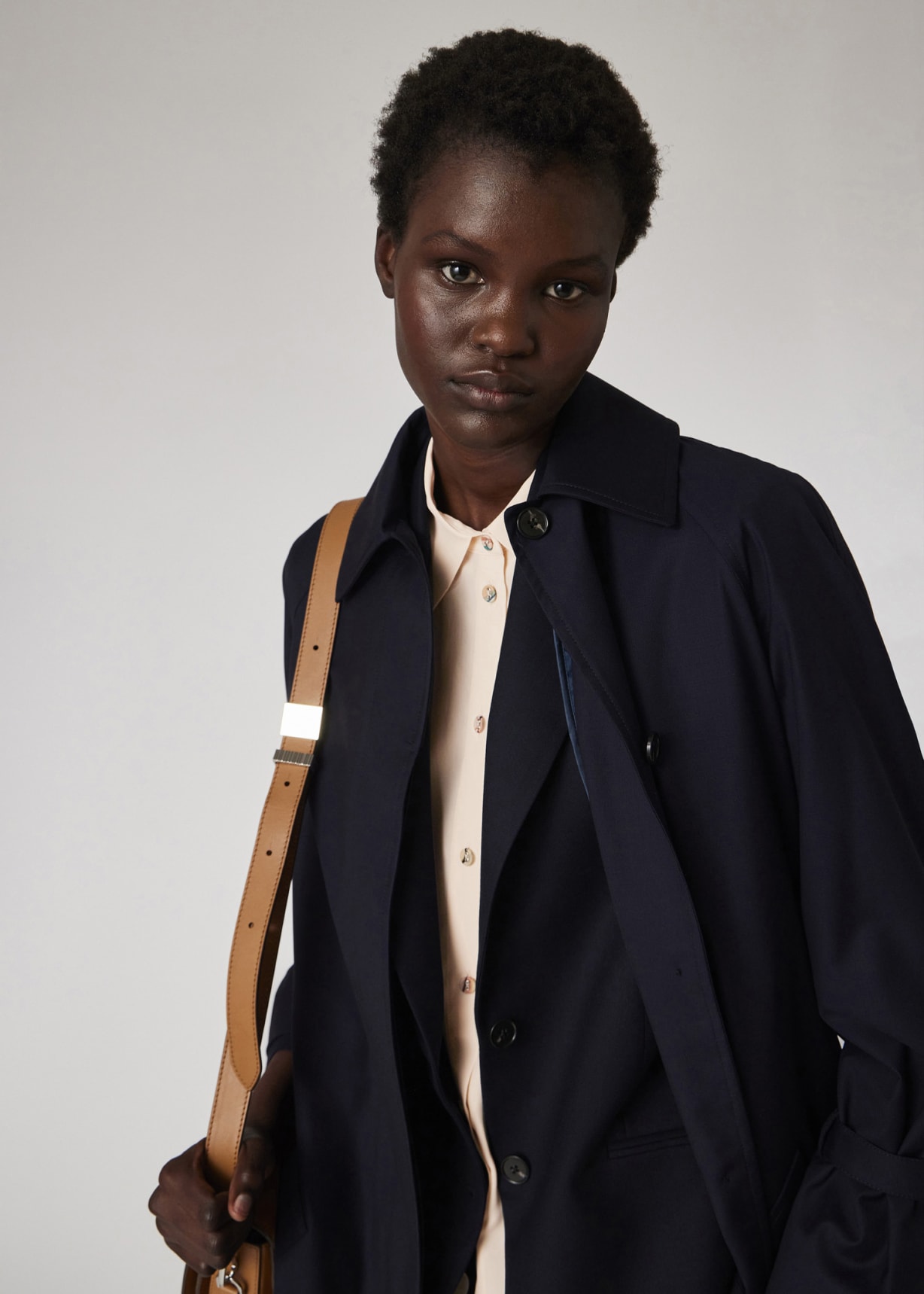 Women's Navy Storm System Wool Mac With Detachable Liner