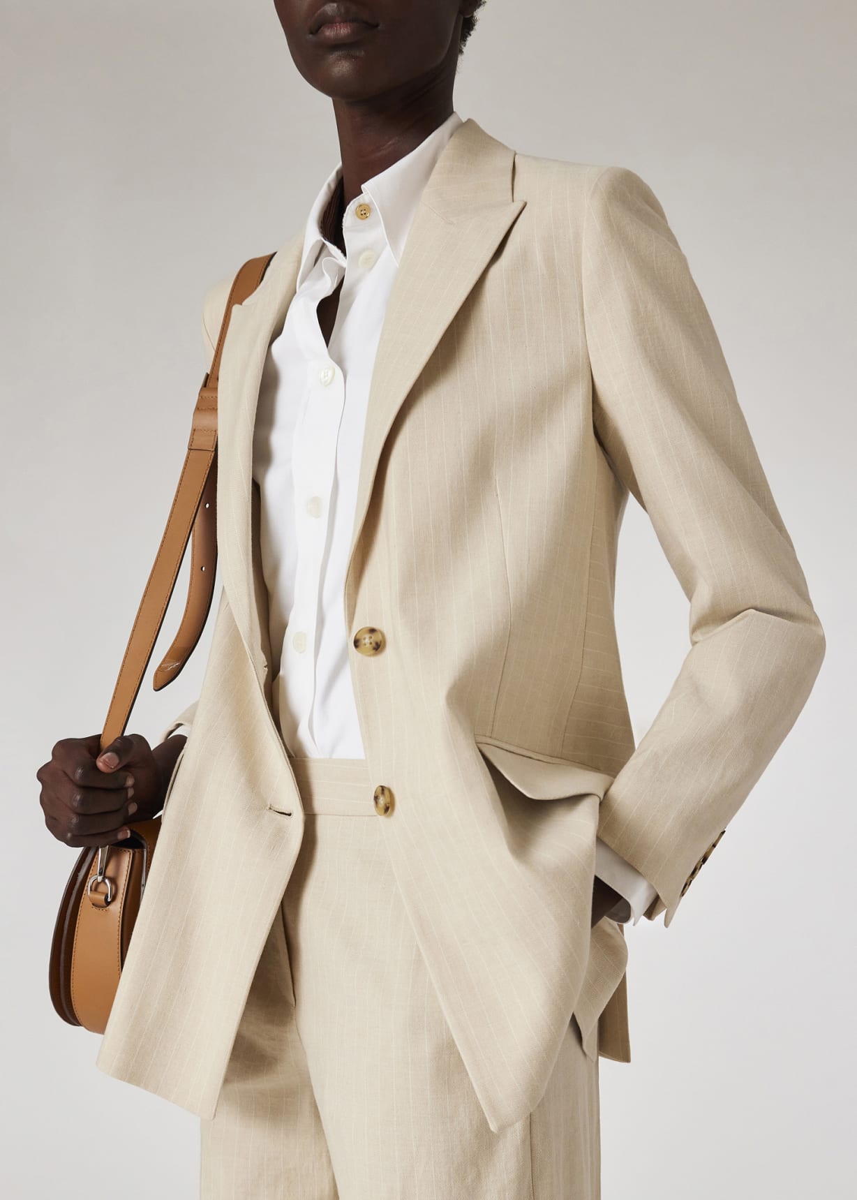 アウターその他 PAUL SMITH Woman Blazer Cream W1R389JBP00108 11 Women's White Tie Shirt Paul Smith
