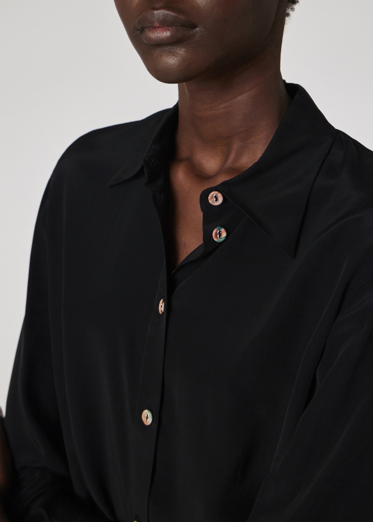Chemisier Paul Smith Black Label - Taille 40, Coupe Oversize Avec écharpe Beige, Occasion Très Bon état