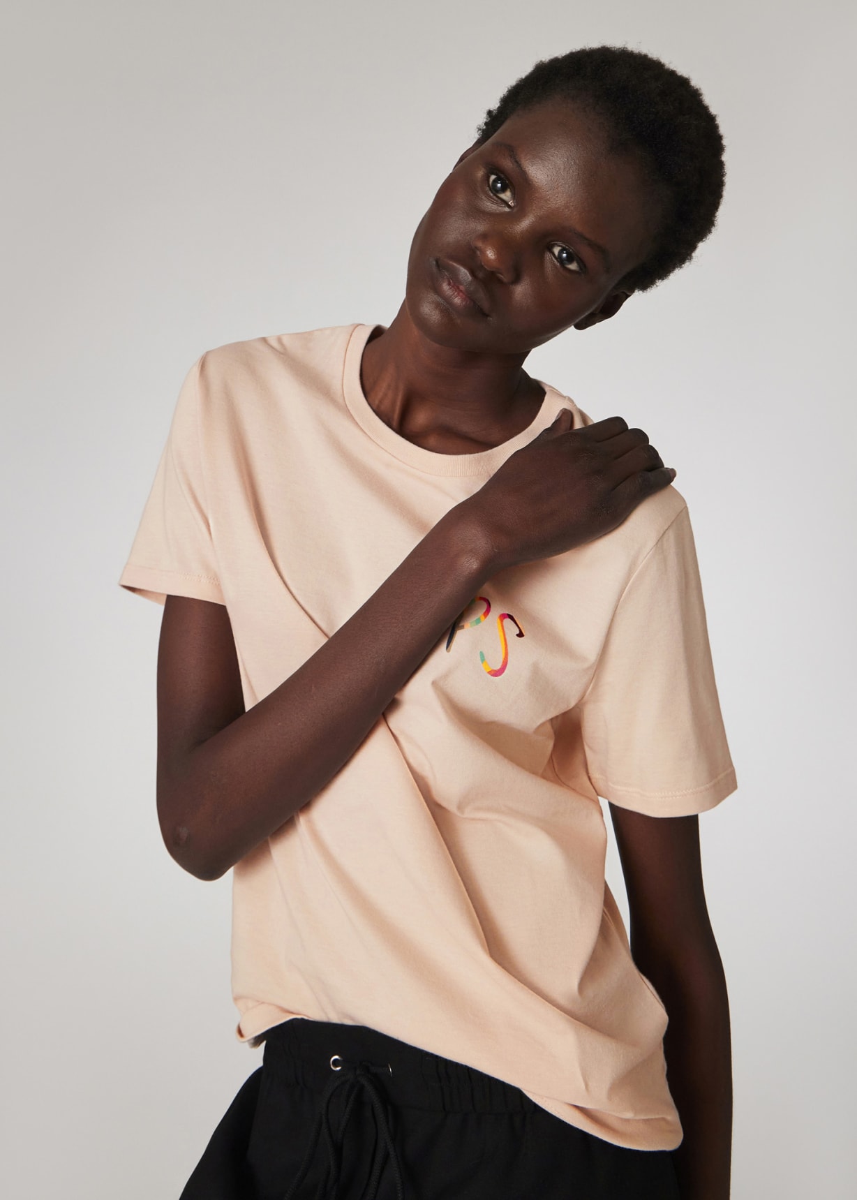 Women's Brown 'Swirl' PS Logo T-Shirt