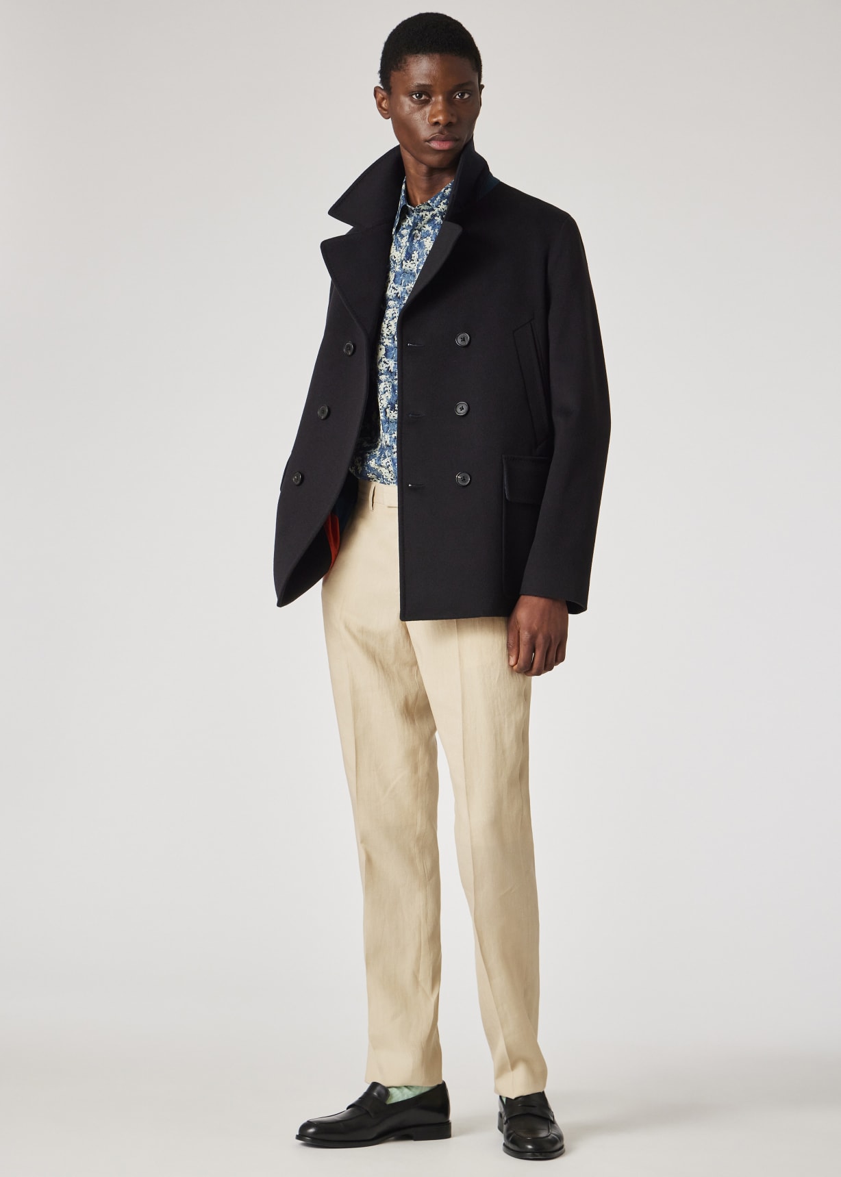 PS Paul Smith Wool Coat Navy at CareOfCarl.com