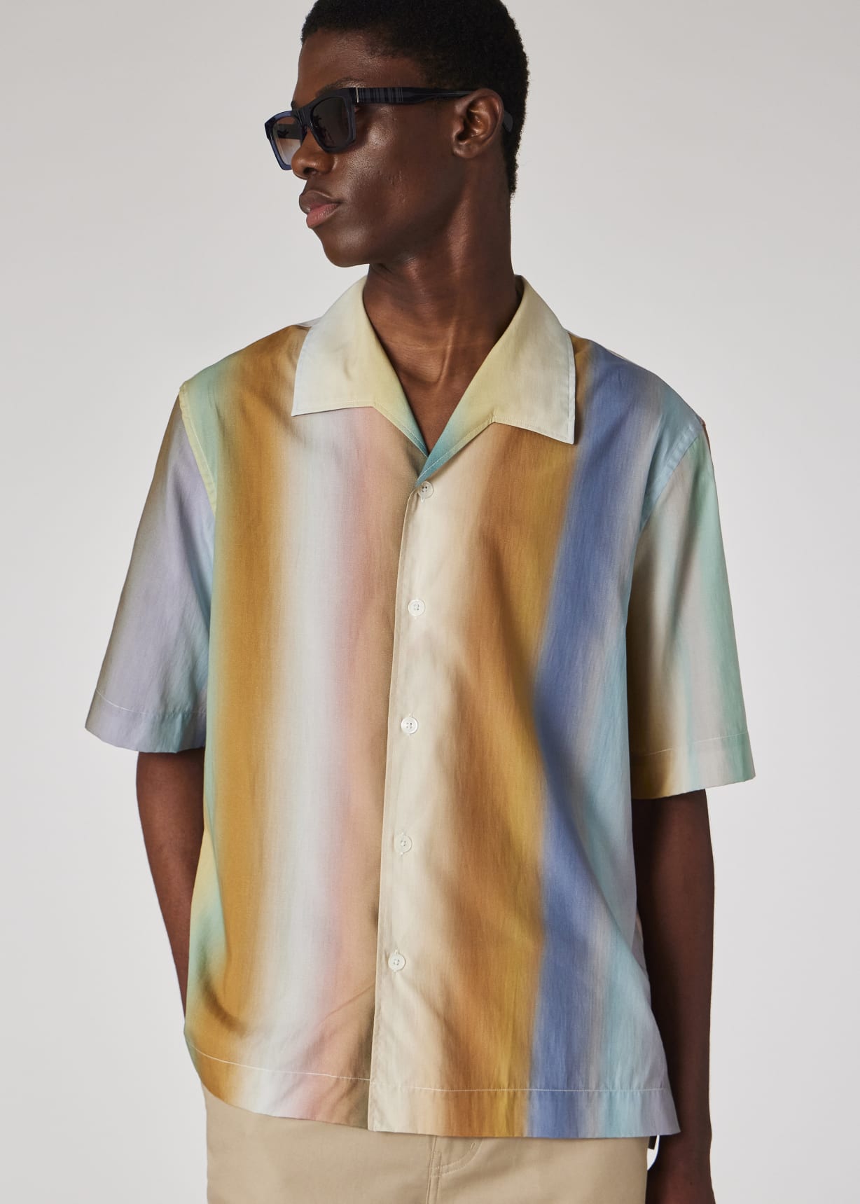 Men's Oversized 'Smith Stripe' Lyocell-Cotton Shirt
